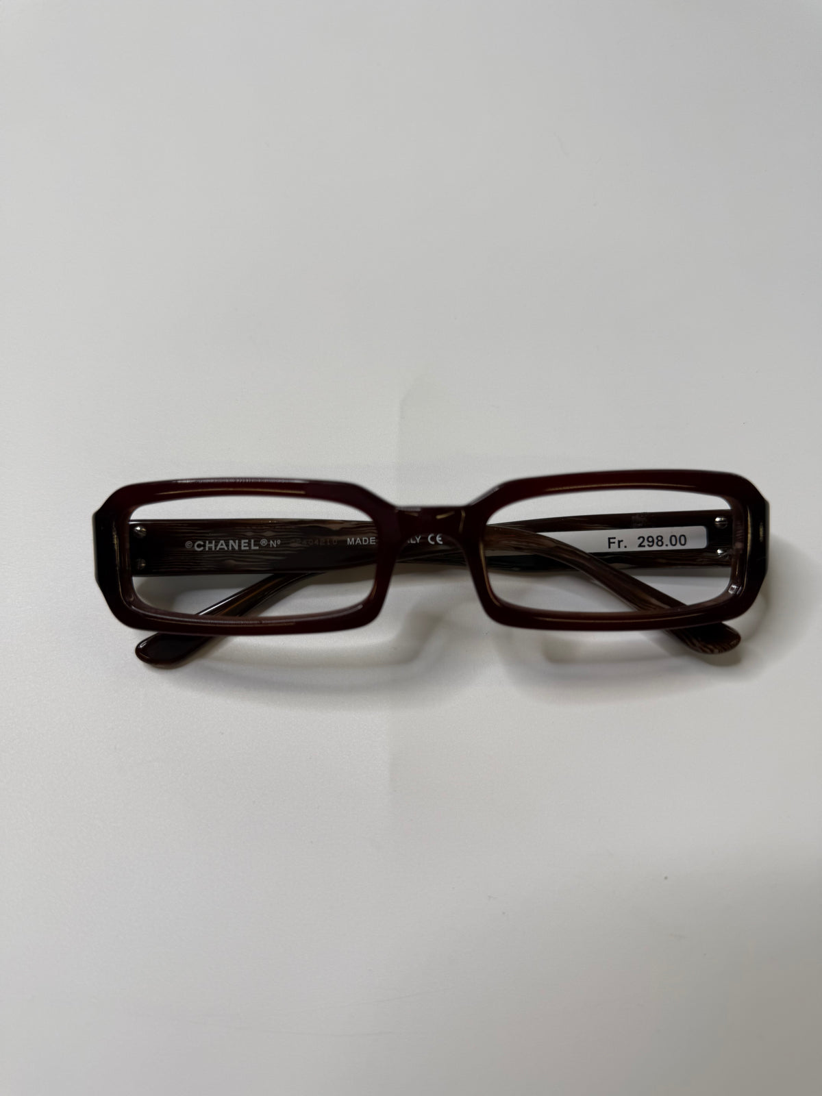 CHANEL VINTAGE CC LOGO BURGUNDY EYEGLASSES