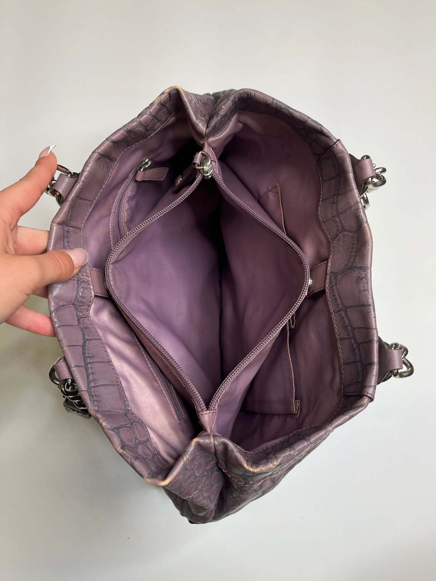 COACH PURSE PURPLE CROC