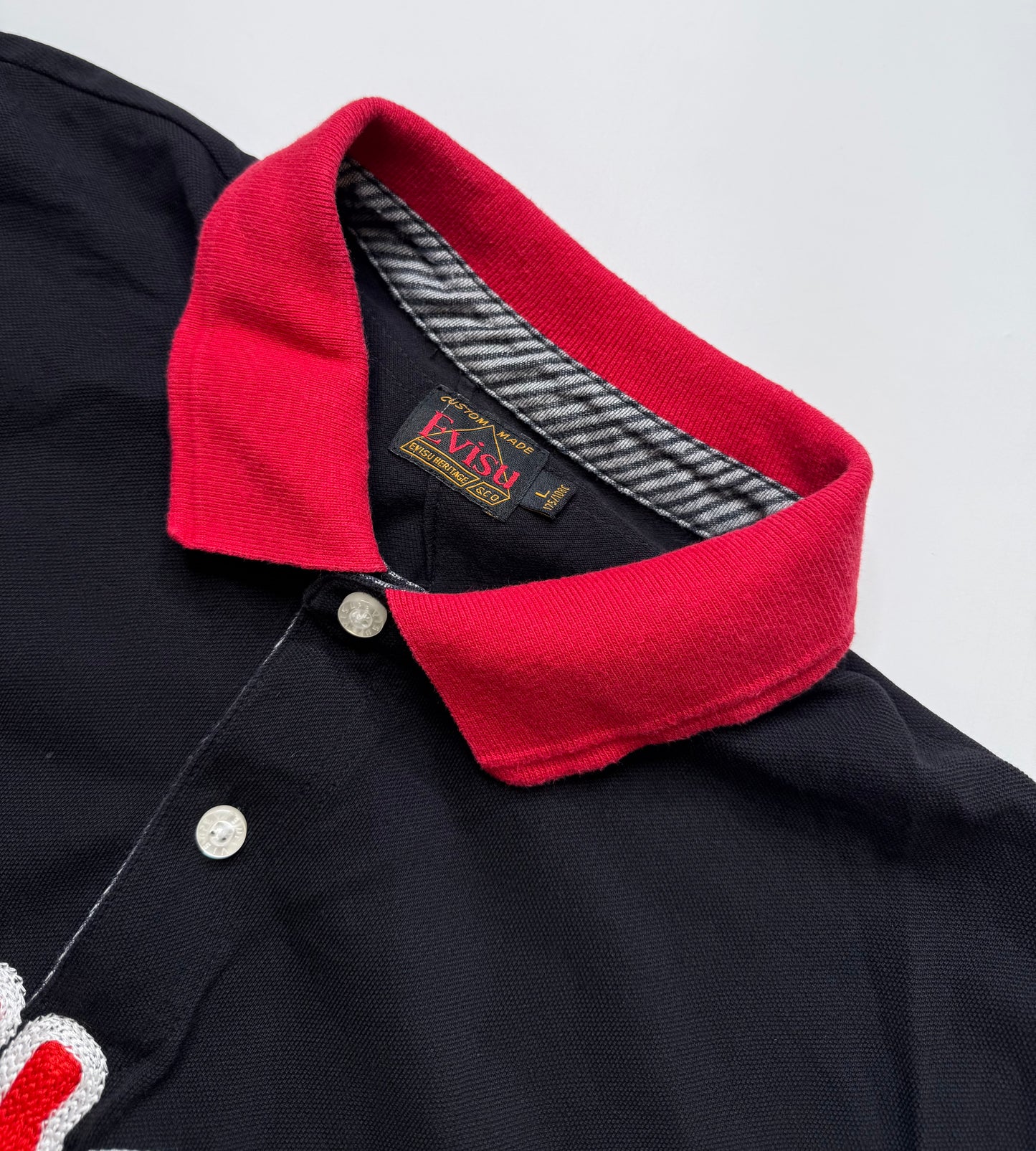 EVISU POLO SHIRT – BLACK RED (L)