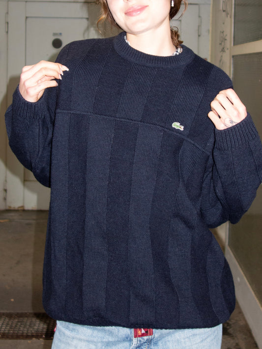 VINTAGE WOOL LACOSTE KNIT SWEATER (~XL, 8)