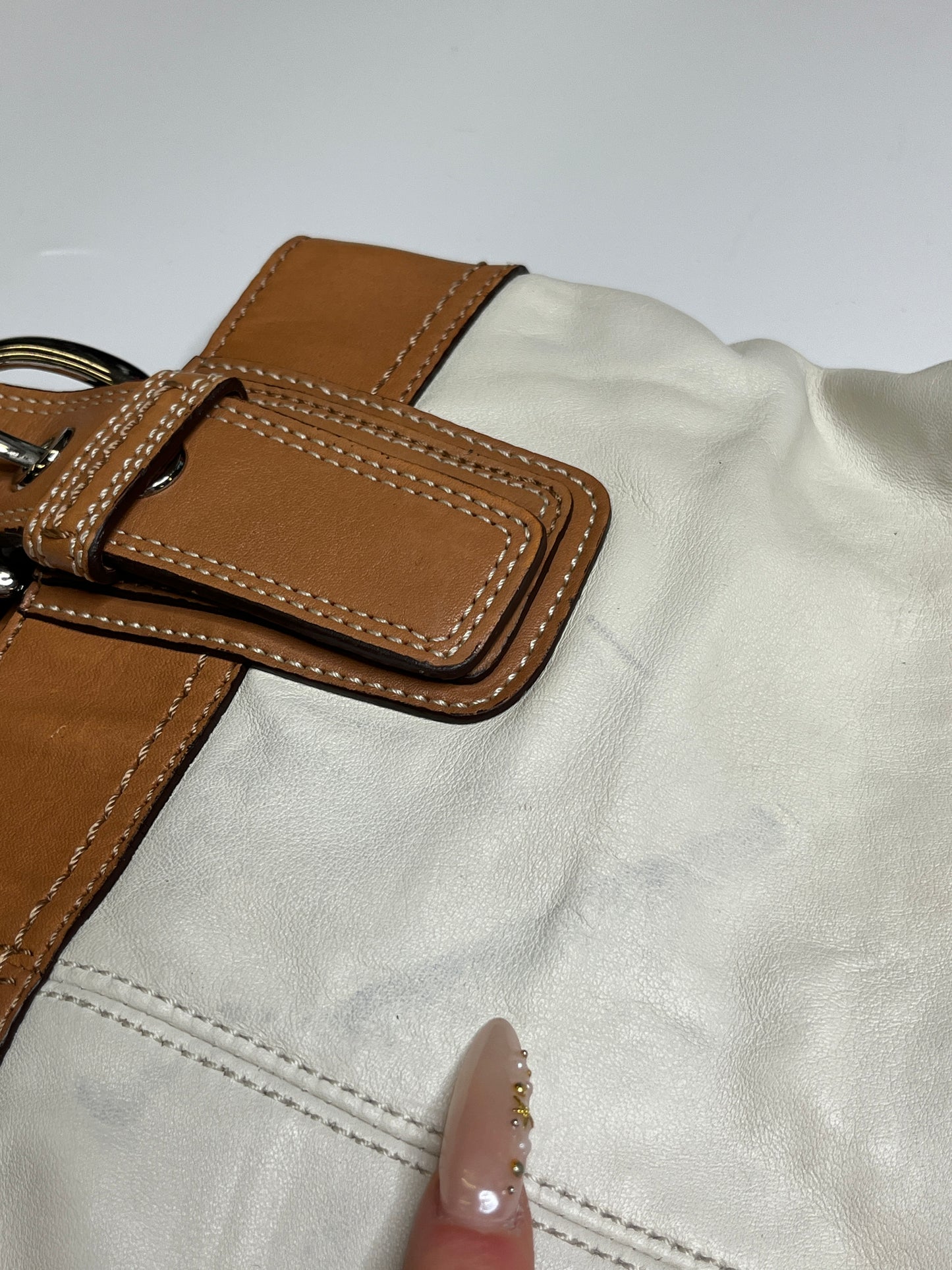 GENUINE LEATHER WHITE COACH PURSE