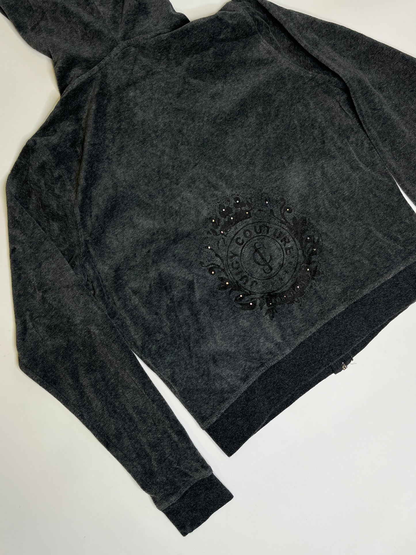 JUICY COUTURE ZIPPER GREY 2000s EMBELLISHED (~M-L)