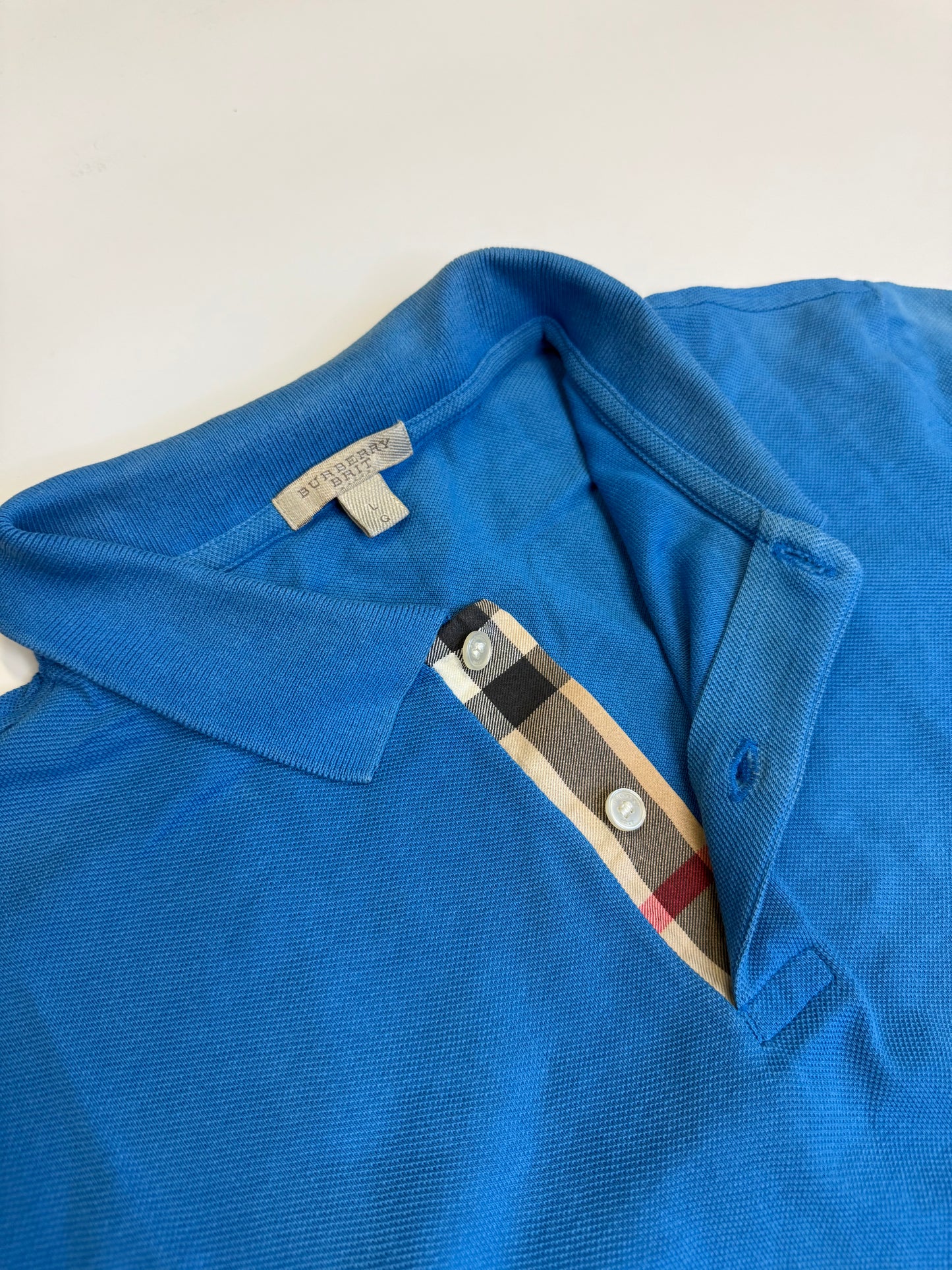VINTAGE BLUE BURBERRY POLO (L)