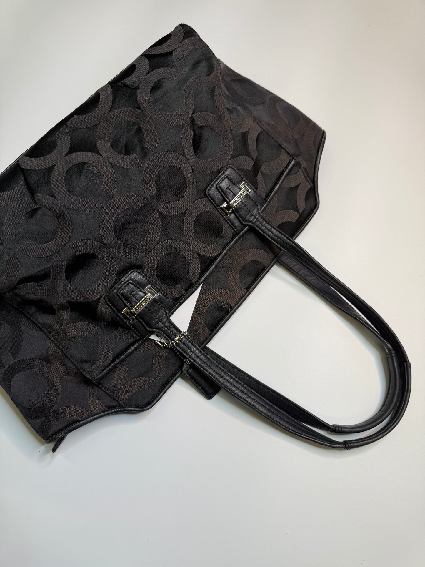 COACH MONOGRAM PURSE WITH REAL LEATHER PARTS