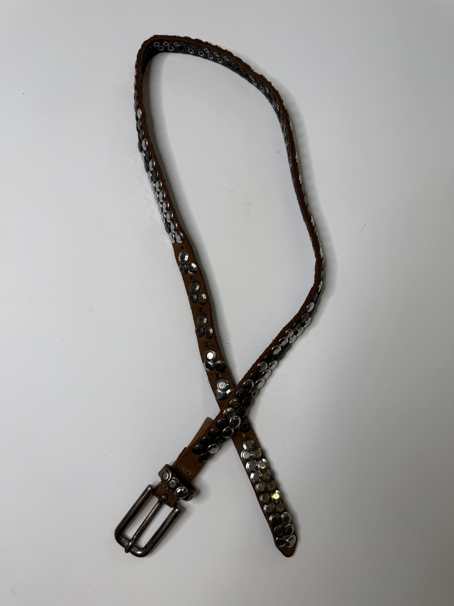 ALLOVER STUDDED LEATHER BELT  (S)