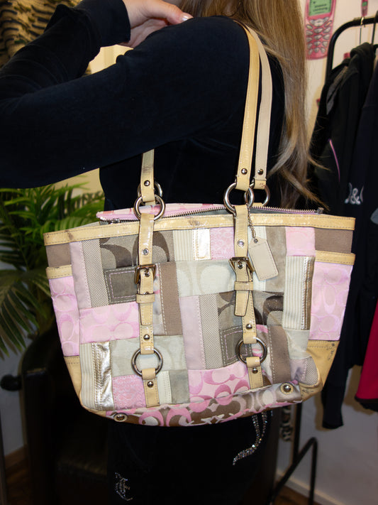 PINK PATCHWORK COACH PURSE