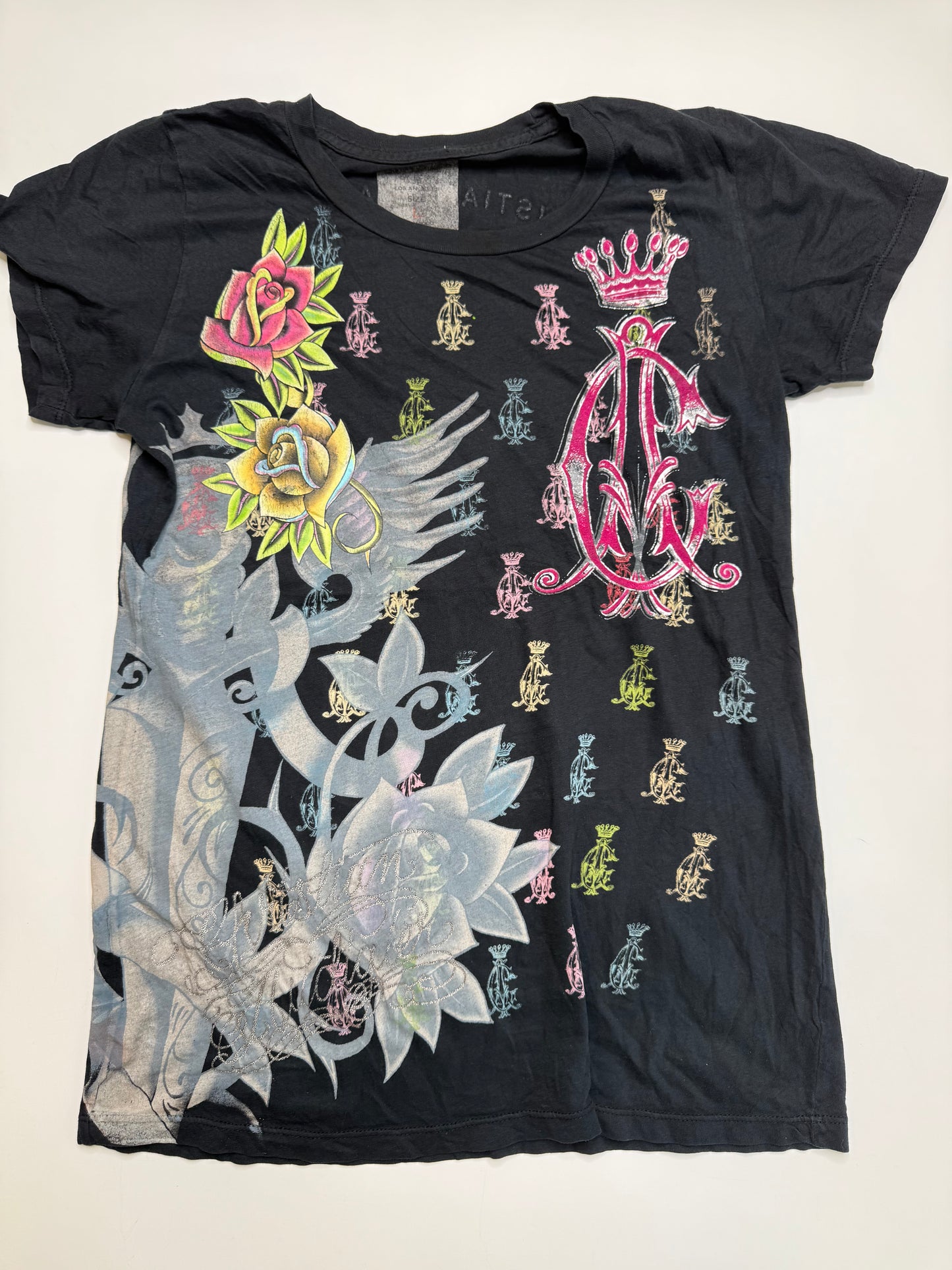 CHRISTIAN AUDIGIER VINTAGE TATTOO GRAPHIC T-SHIRT (L)