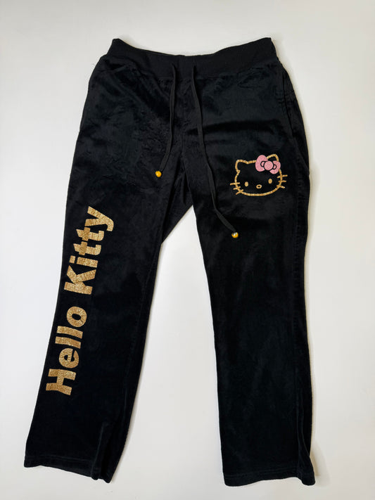 HELLO KITTY VELOUR SWEATPANTS BLACK (S-M)