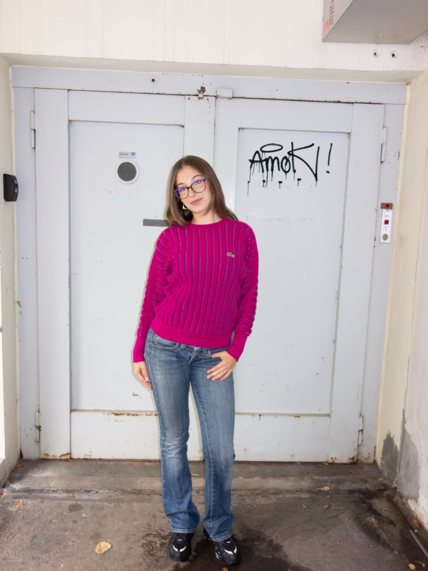 LACOSTE WOOL KNIT SWEATER (S)