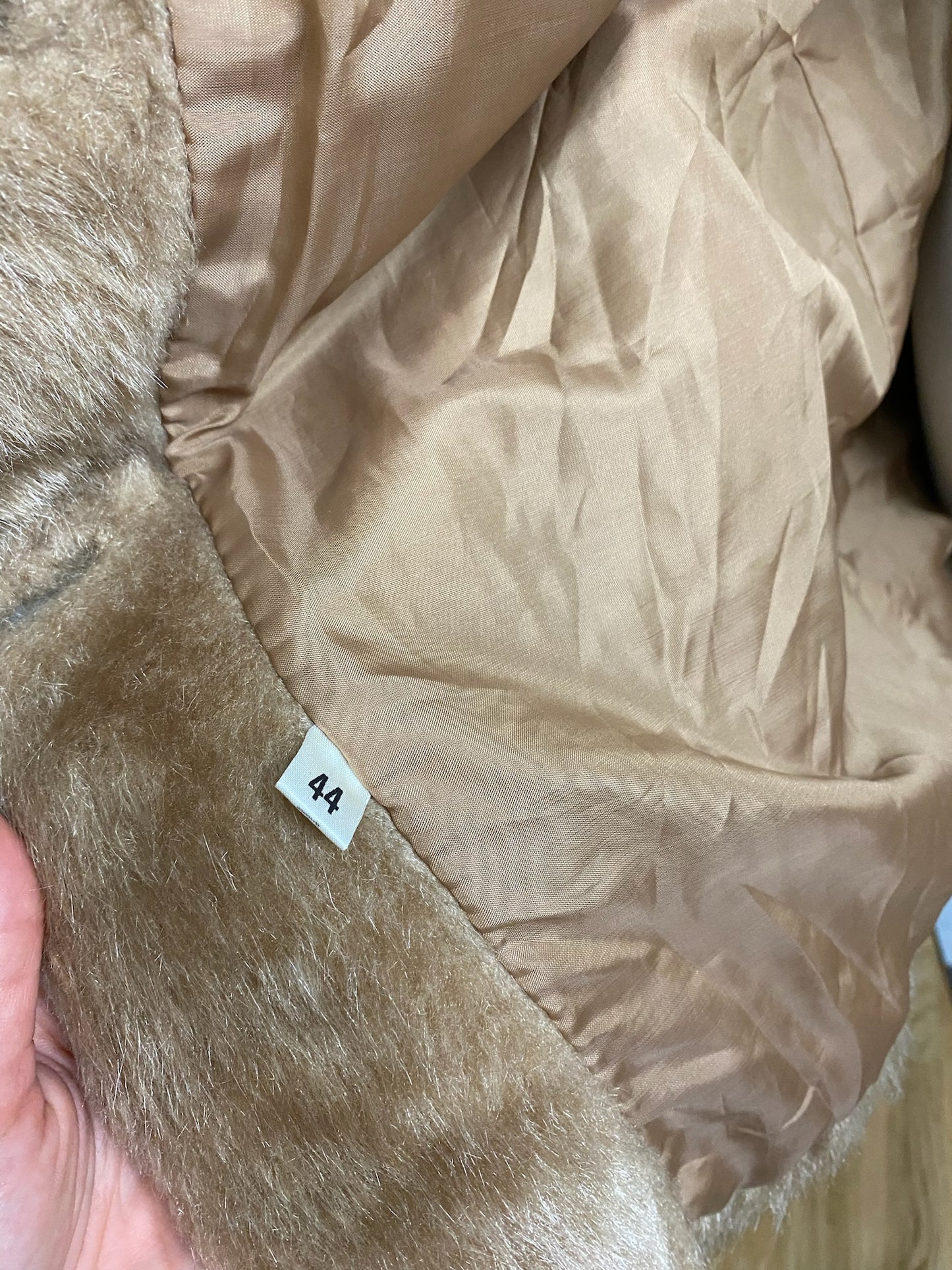 FAUX FUR COAT LIGHT BROWN (M)