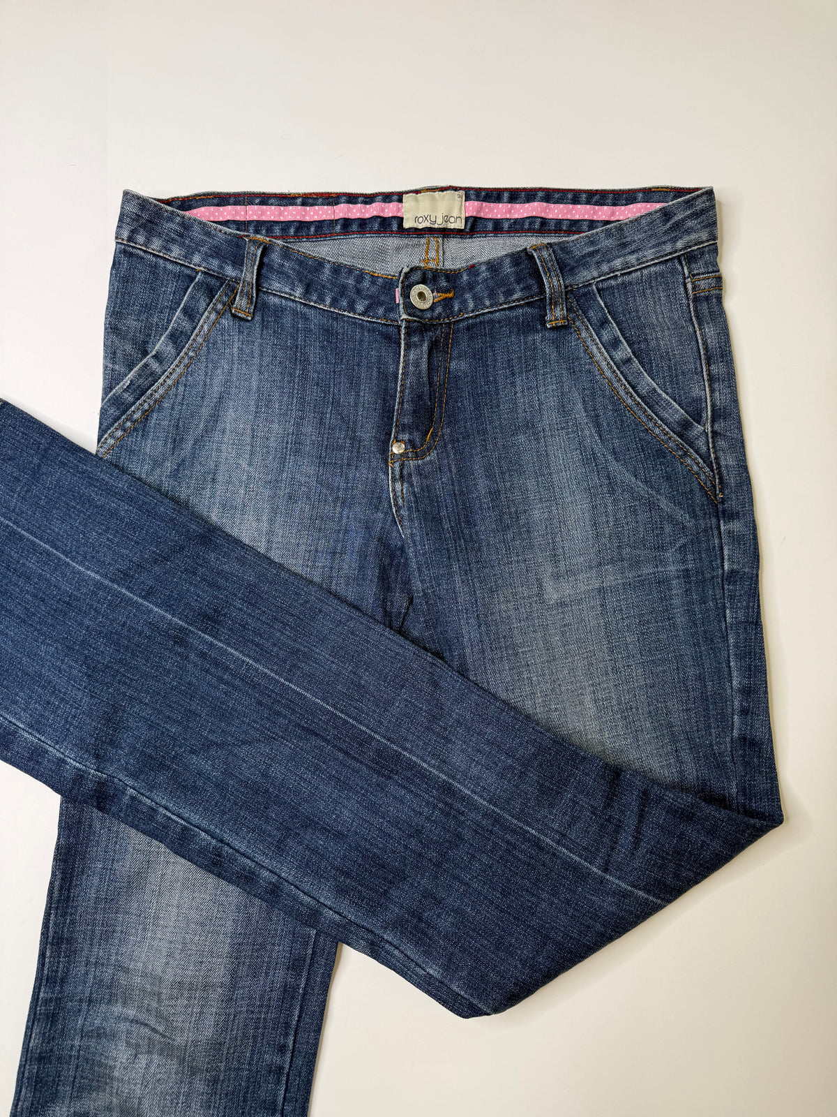 VINTAGE ROXY JEAN STRAIGHT LEG/BOOTCUT MEDIUM BLUE (31)