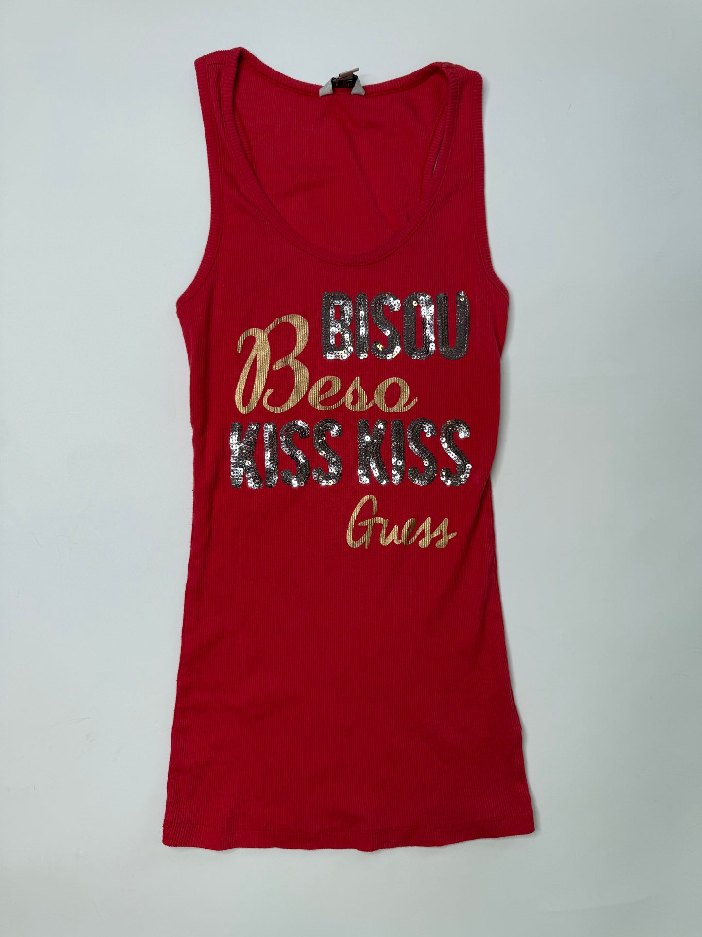 GUESS "BISOU BISOU" VINTAGE SEQUIN TANK TOP (S)