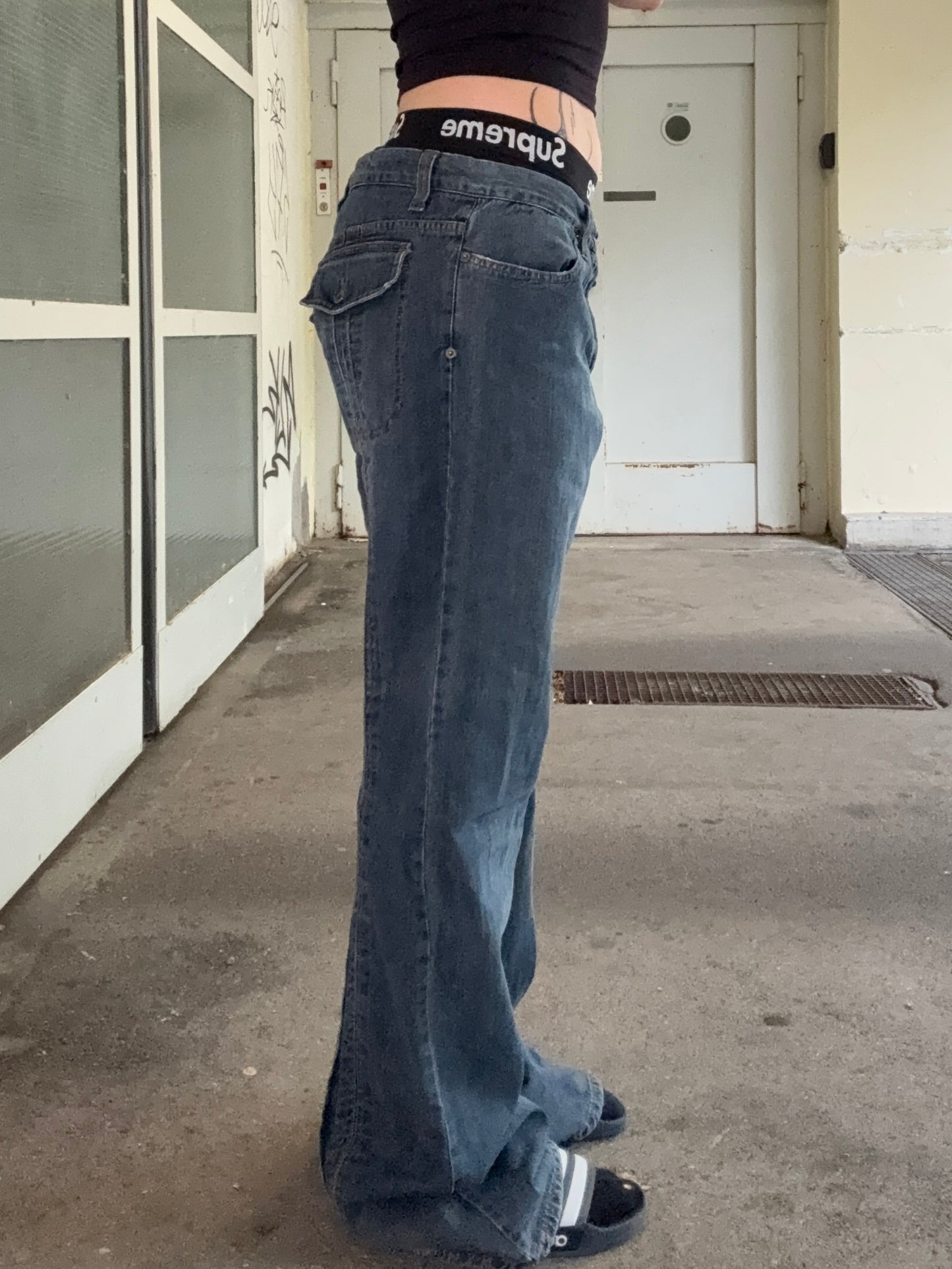 RARE LINEAR BACK STITCH VINTAGE DOLCE GABBANA JEANS (L/XL)