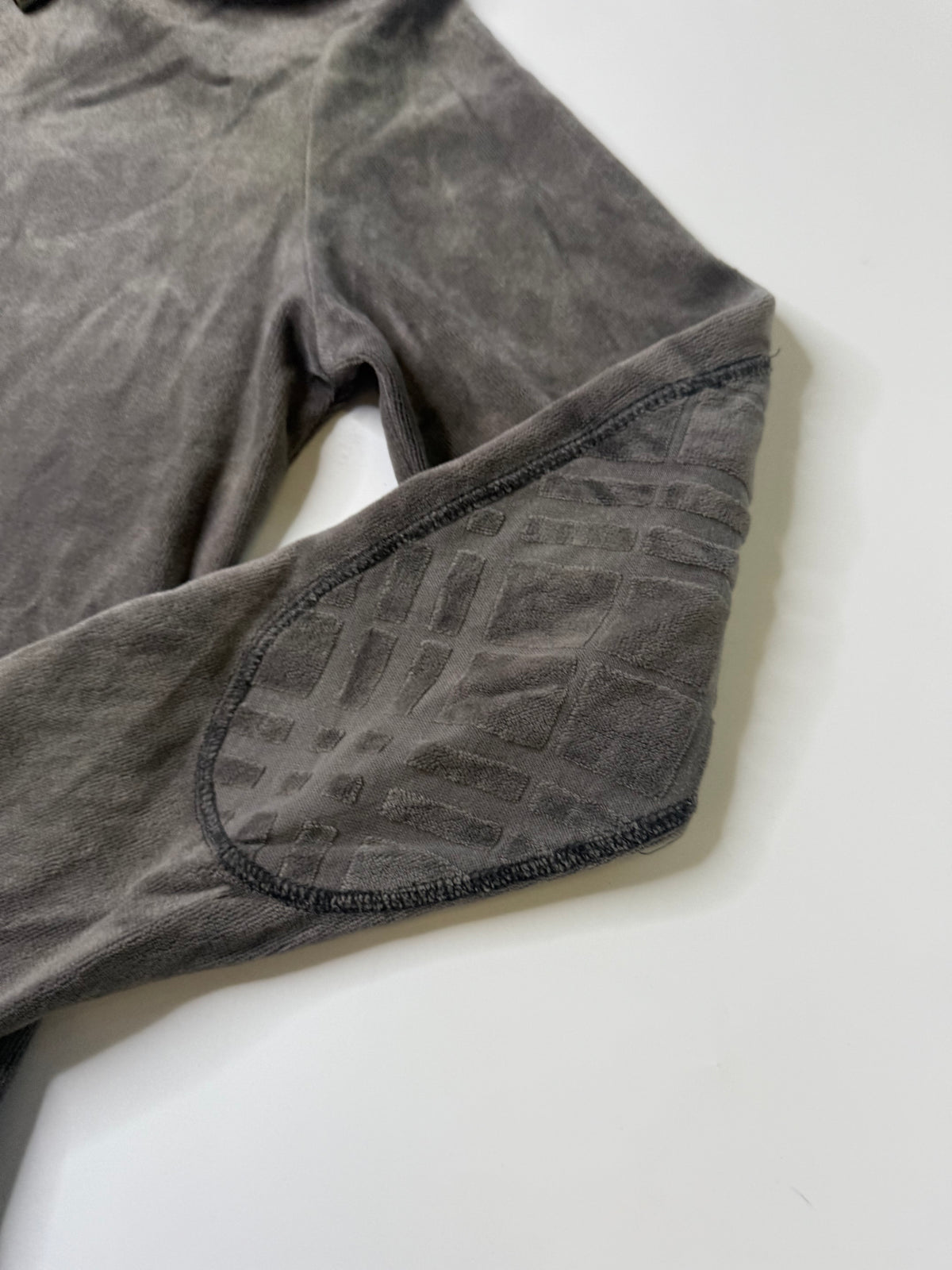BURBERRY VELOUR ZIP HOODIE GREY (M)