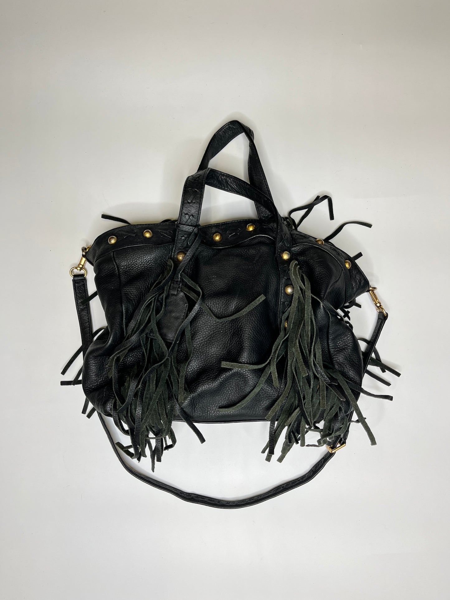 RALPH LAUREN GENUINE LEATHER PURSE WITH FRAYING