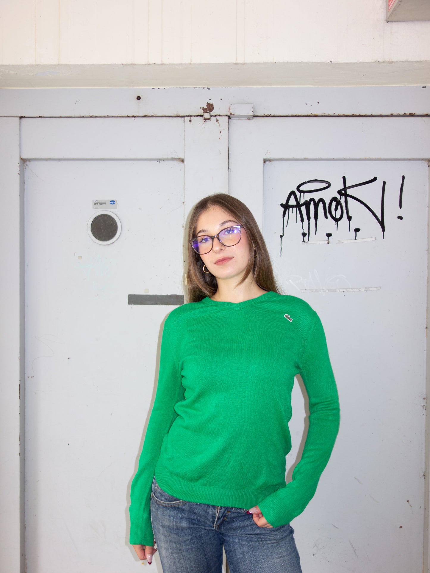 LACOSTE WOOL KNIT SWEATER (XS-S)