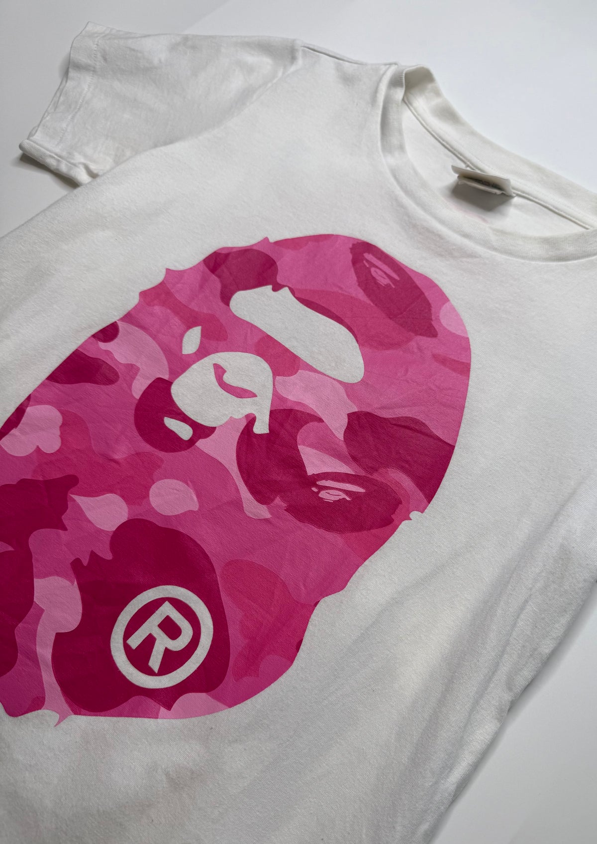 BAPE LADIES COLLEGE LOGO TEE – PINK CAMO (S)