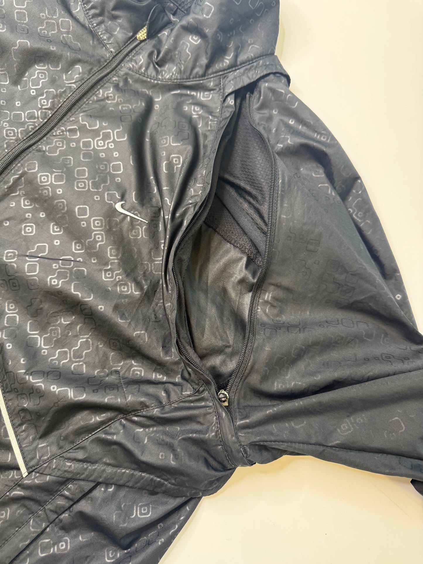 NIKE VINTAGE Y2K PRINT ZIP RUNNING JACKET / VEST, 2 in 1