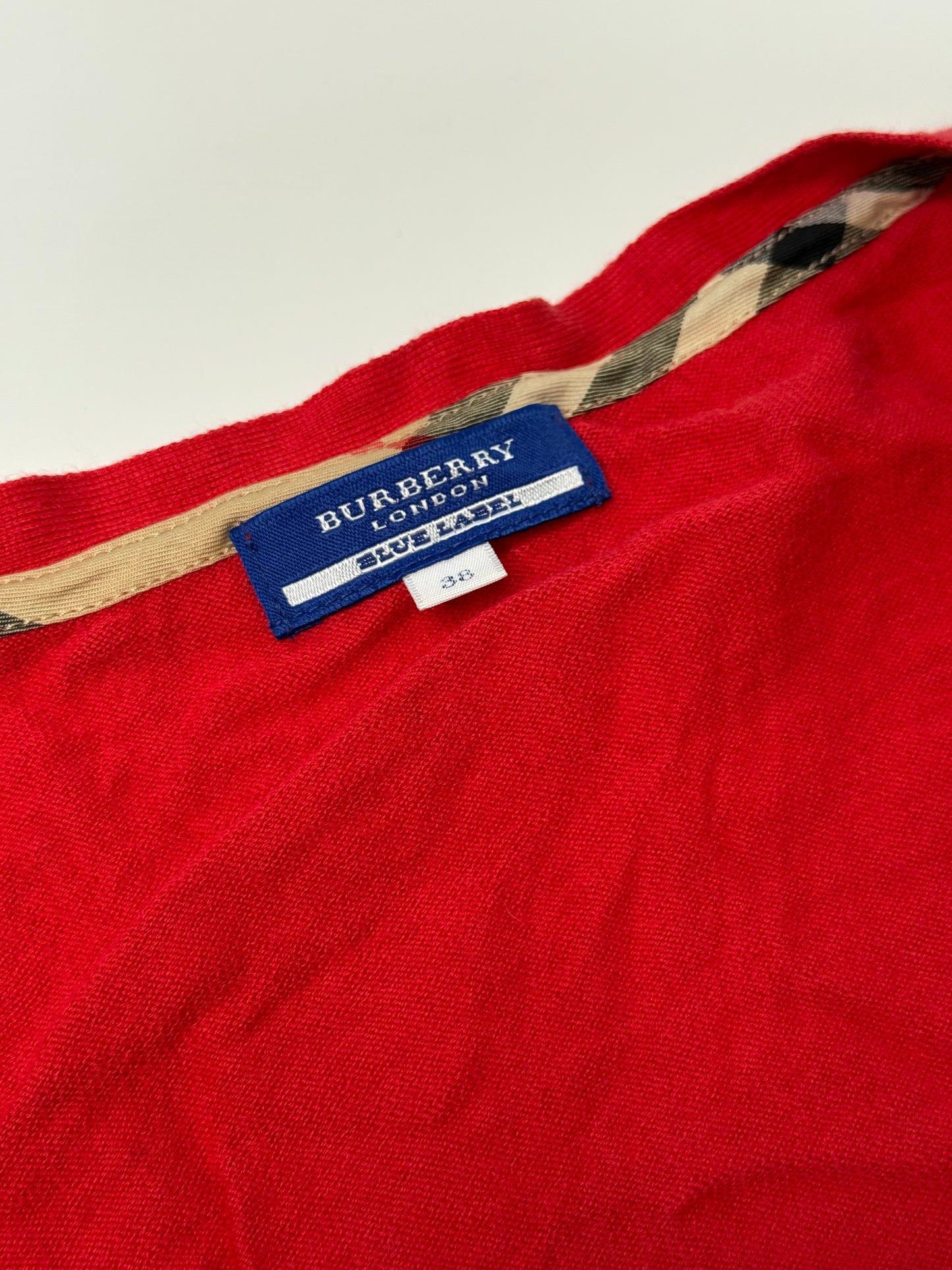 BURBERRY VINTAGE NOVA CHECK LINED CROPPED CARDIGAN (38/M)
