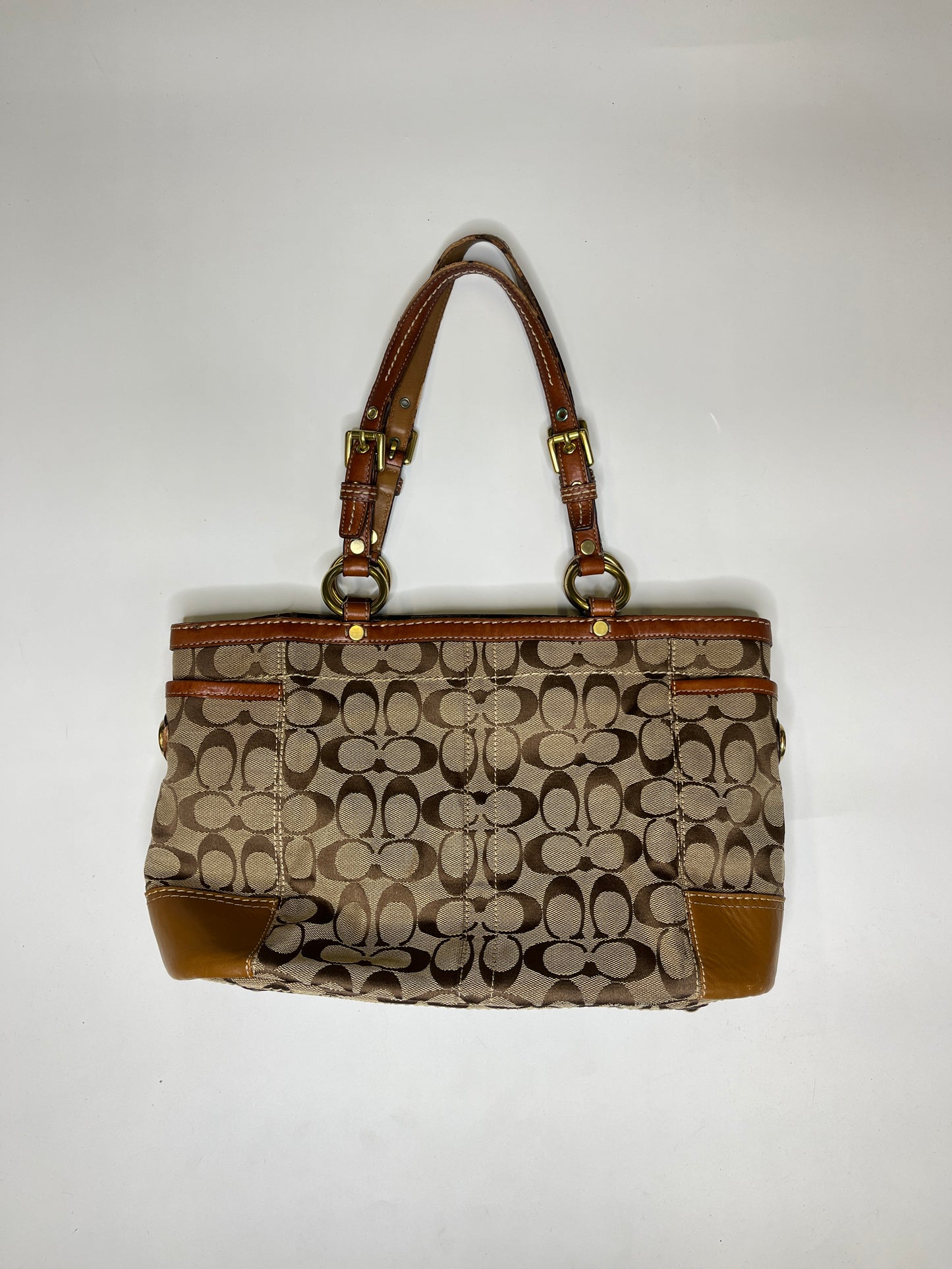 COACH MONOGRAM PURSE BROWN LEATHER