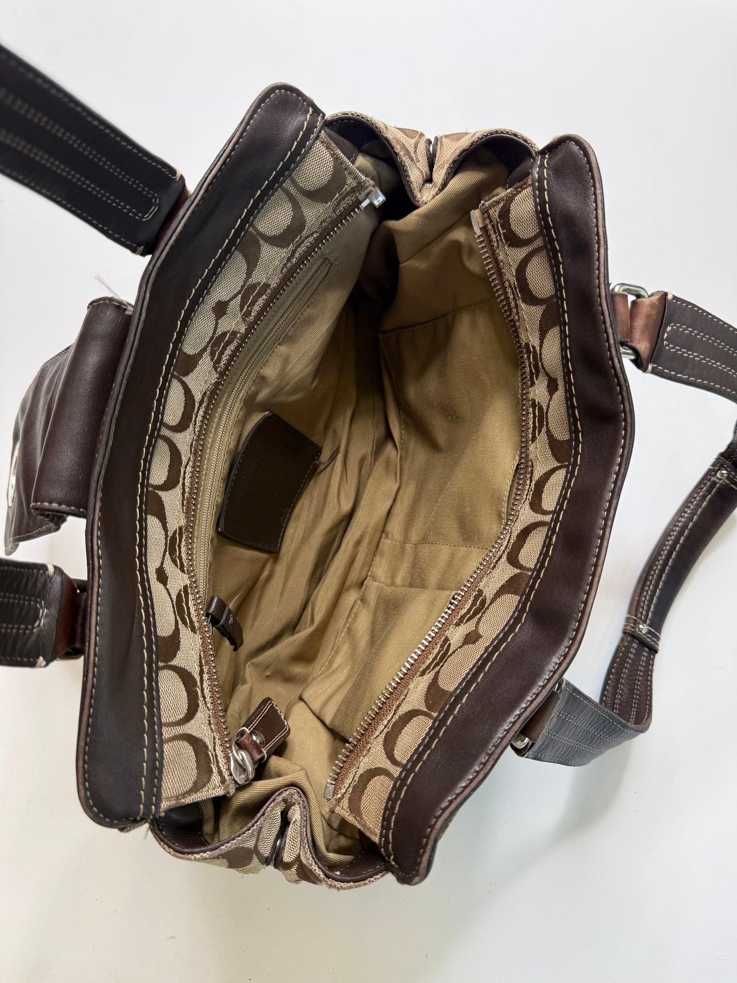 COACH VINTAGE SIGNATURE CANVAS SATCHEL BAG