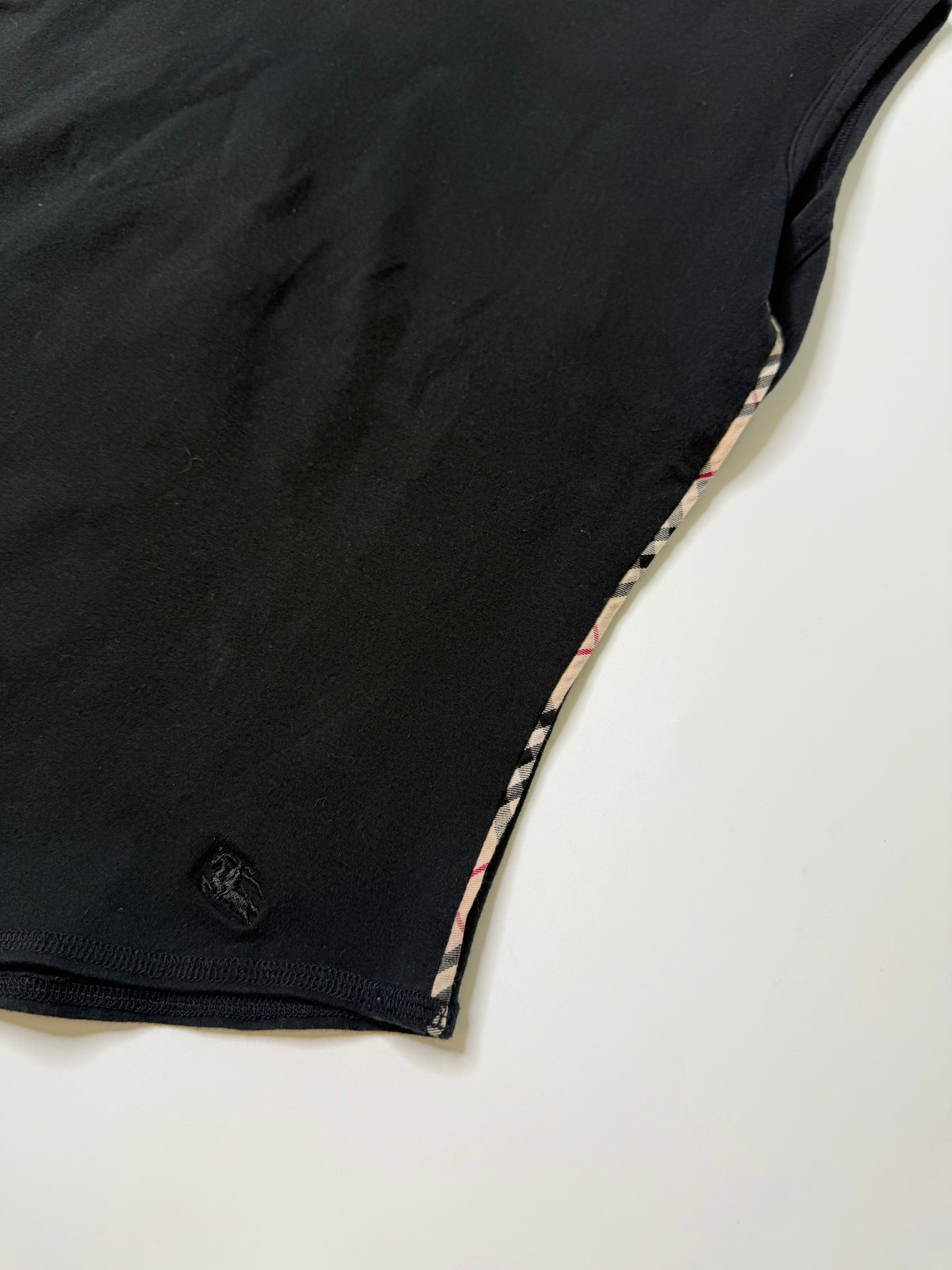 BURBERRY LONDON BLACK NOVA CHECK TANK TOP (M)