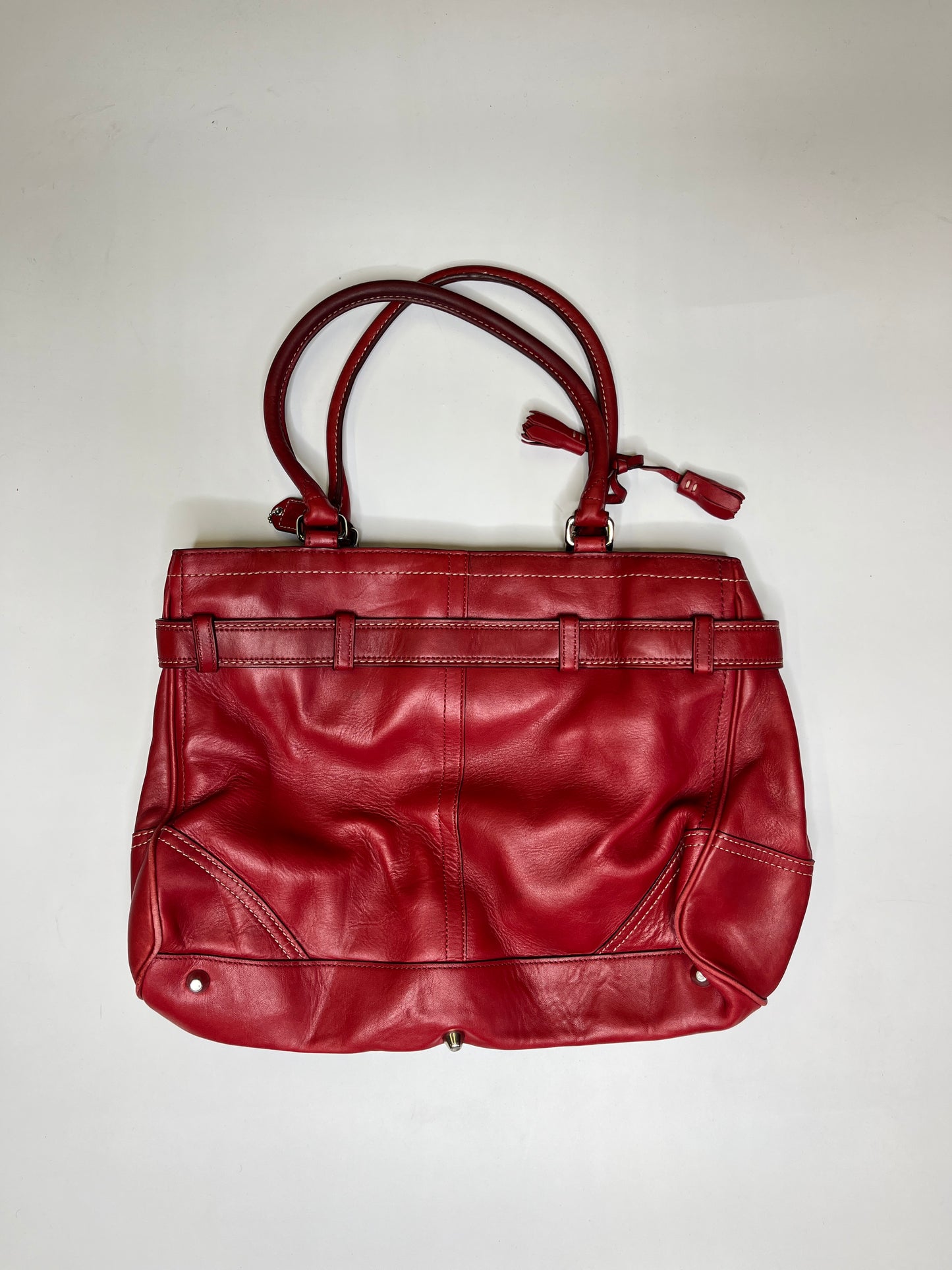 RED LEATHER COACH PURSE