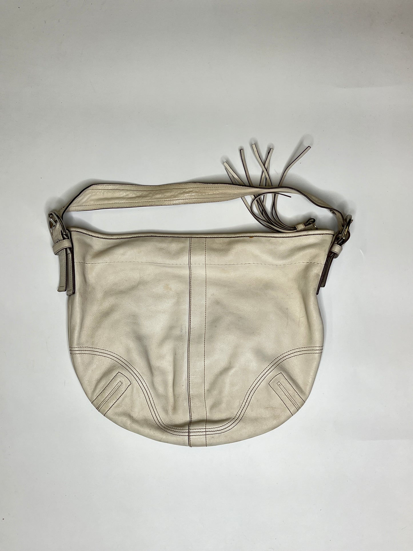 WHITE LEATHER COACH PURSE