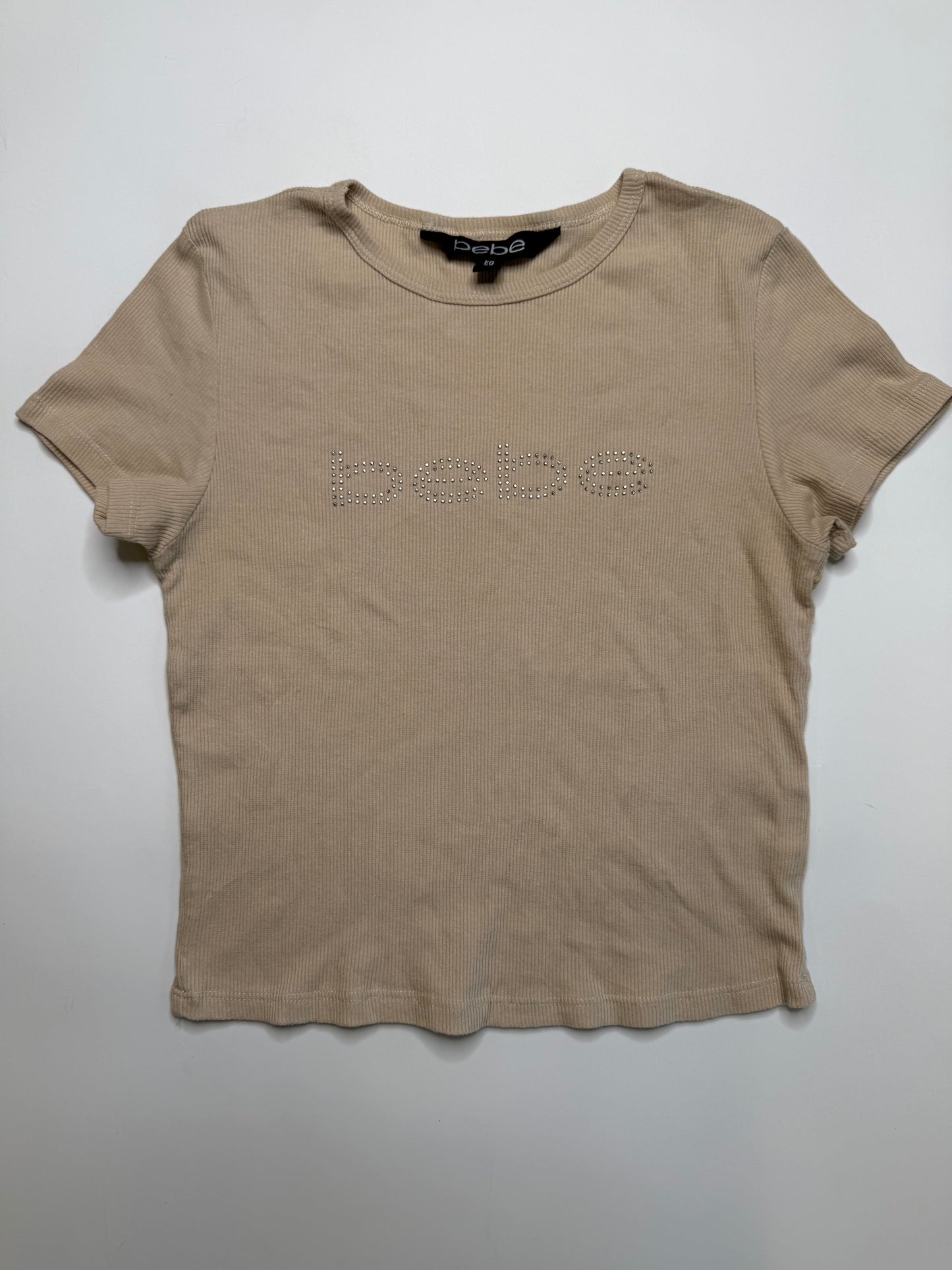 BEBE VINTAGE RHINESTONE LOGO T-SHIRT (M)