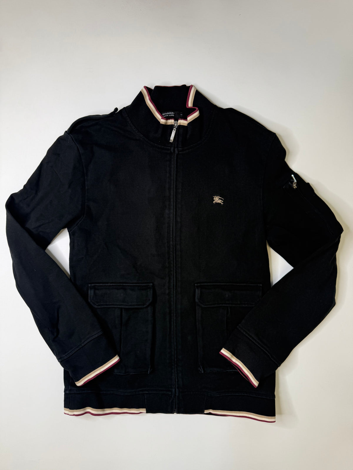 VINTAGE BURBERRY BLACK LABEL ZIP JACKET BLACK (M/L)