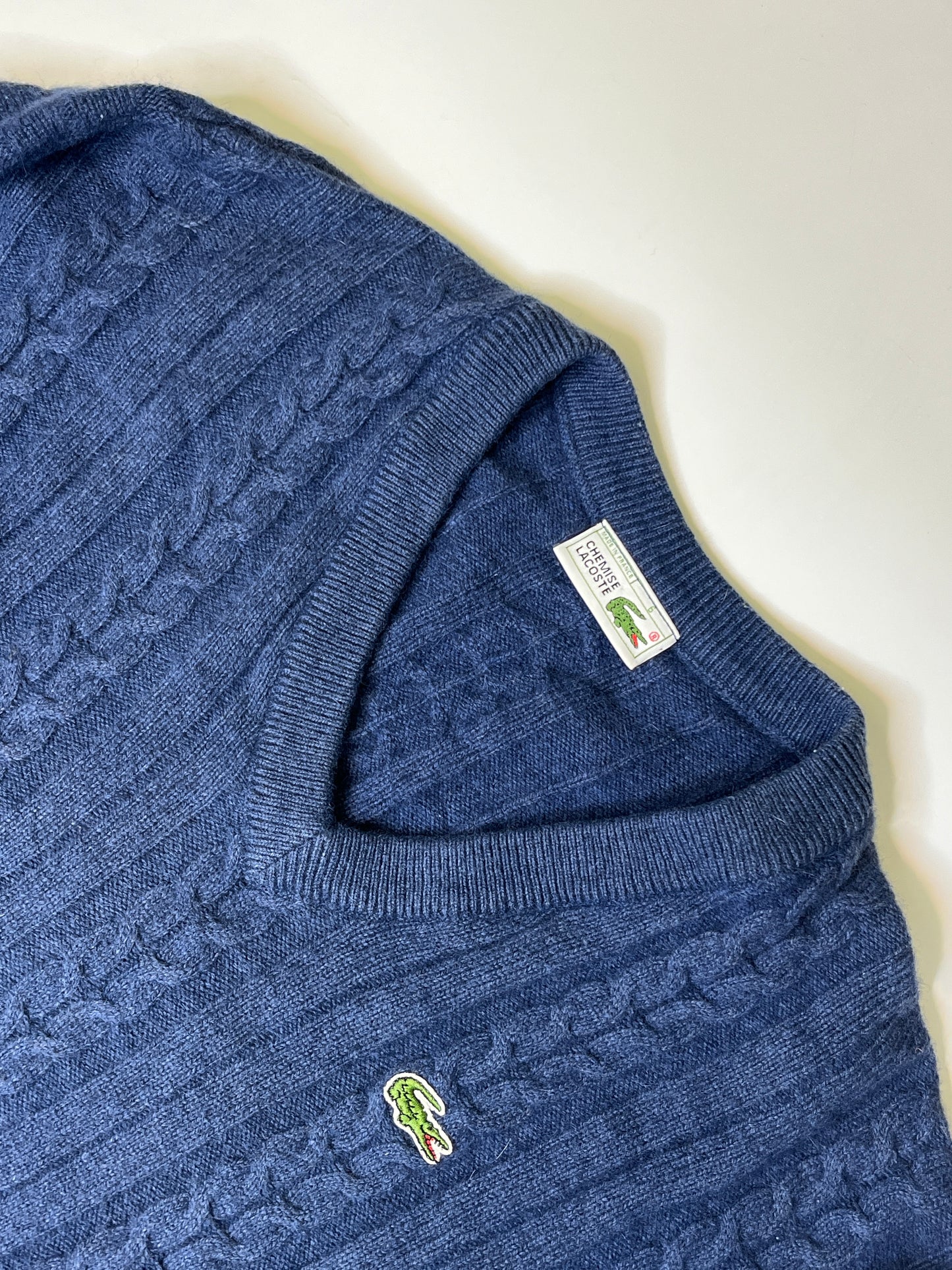 V-NECK LACOSTE WOOL SWEATER (~M, wmns L)