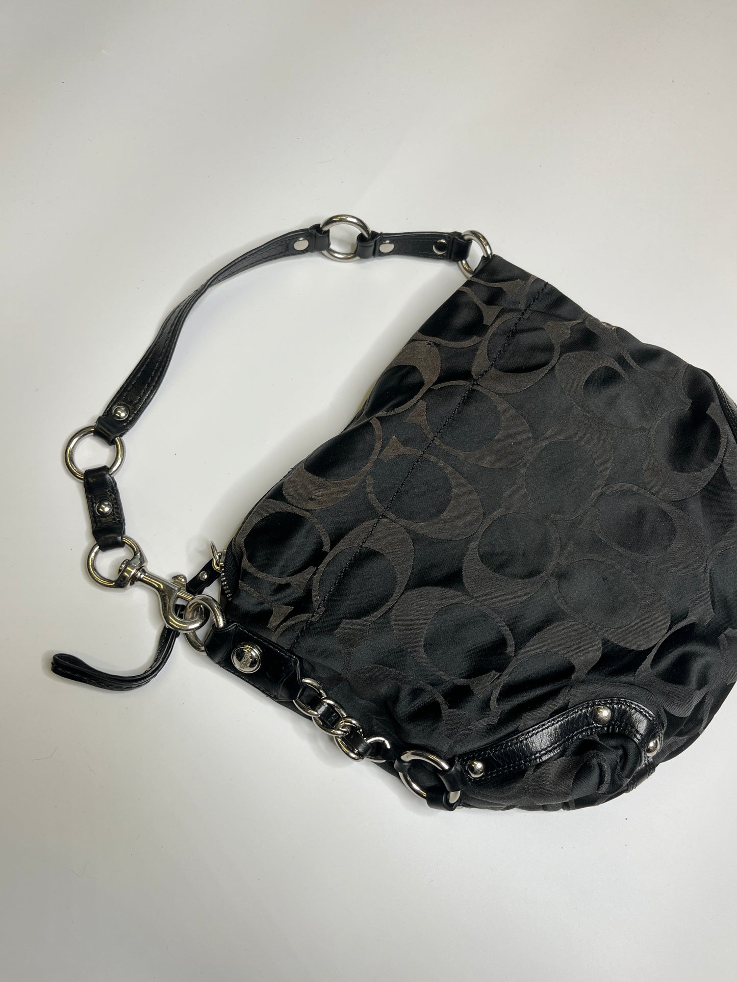COACH BLACK LEATHER MONOGRAM PURSE