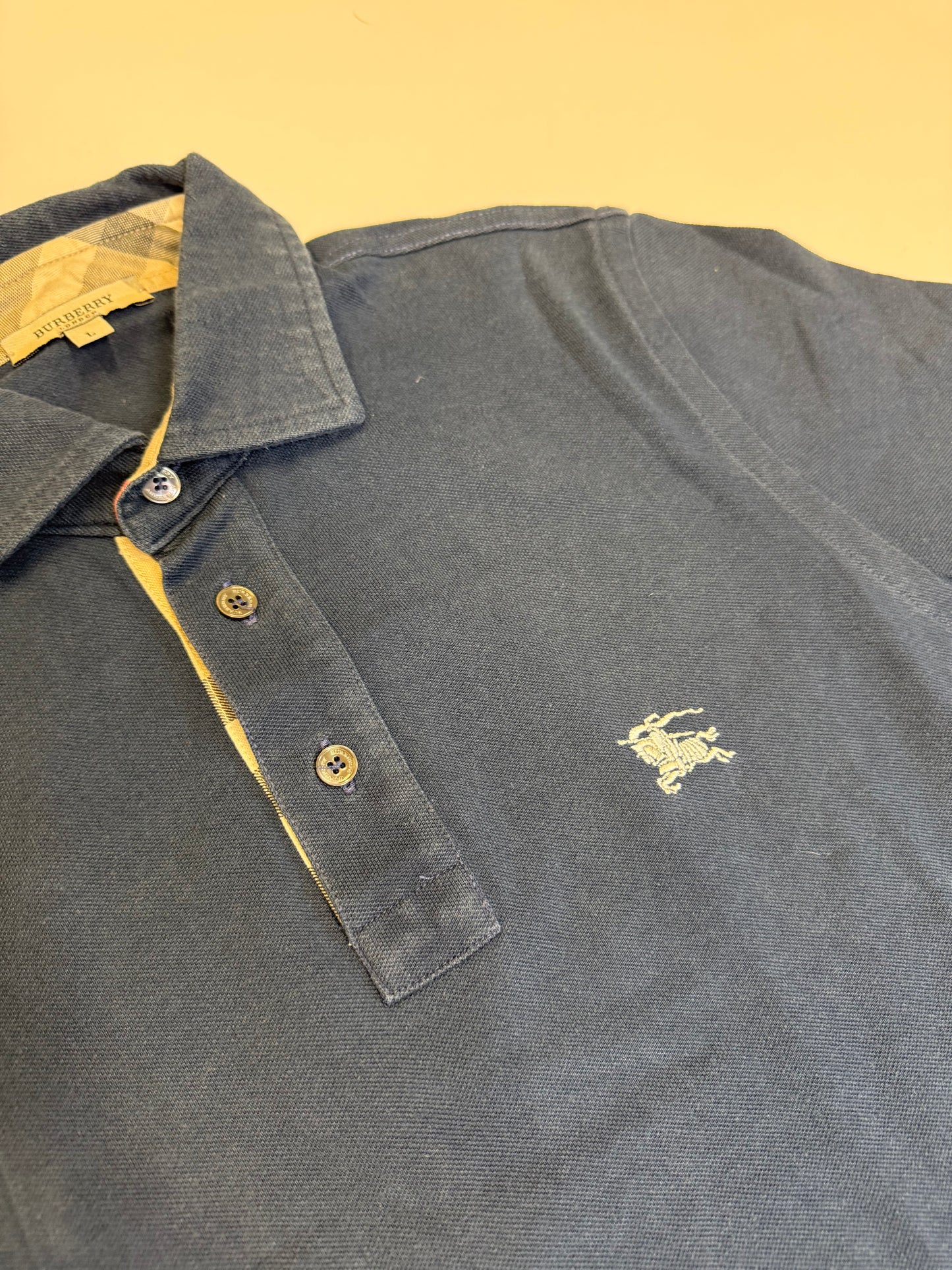 VINTAGE DARK BLUE BURBERRY POLO (L)