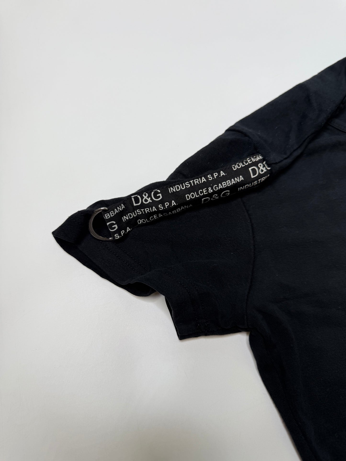 DOLCE & GABBANA VINTAGE RHINESTONE LOGO T-SHIRT (L)