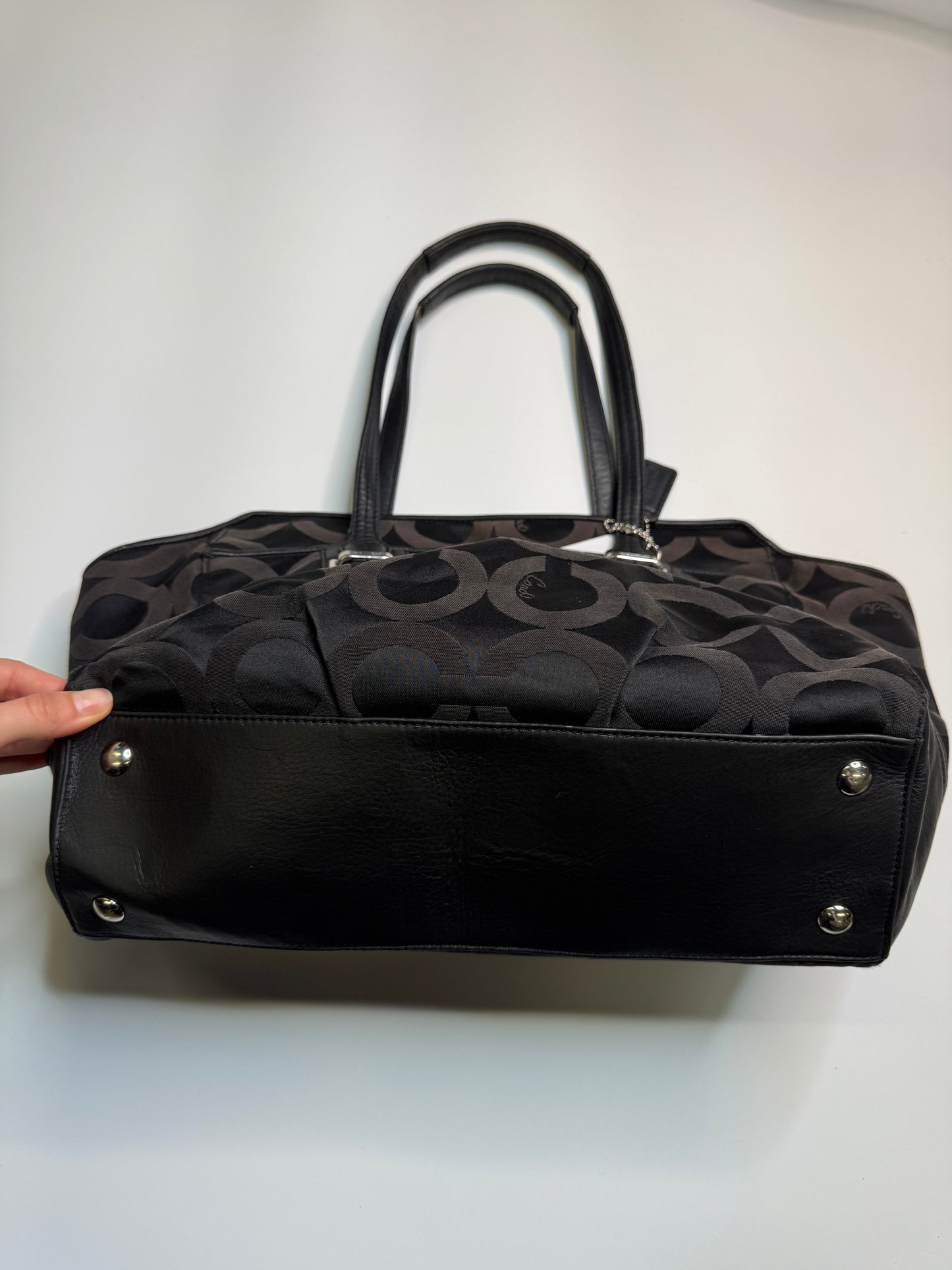 COACH MONOGRAM PURSE WITH REAL LEATHER PARTS