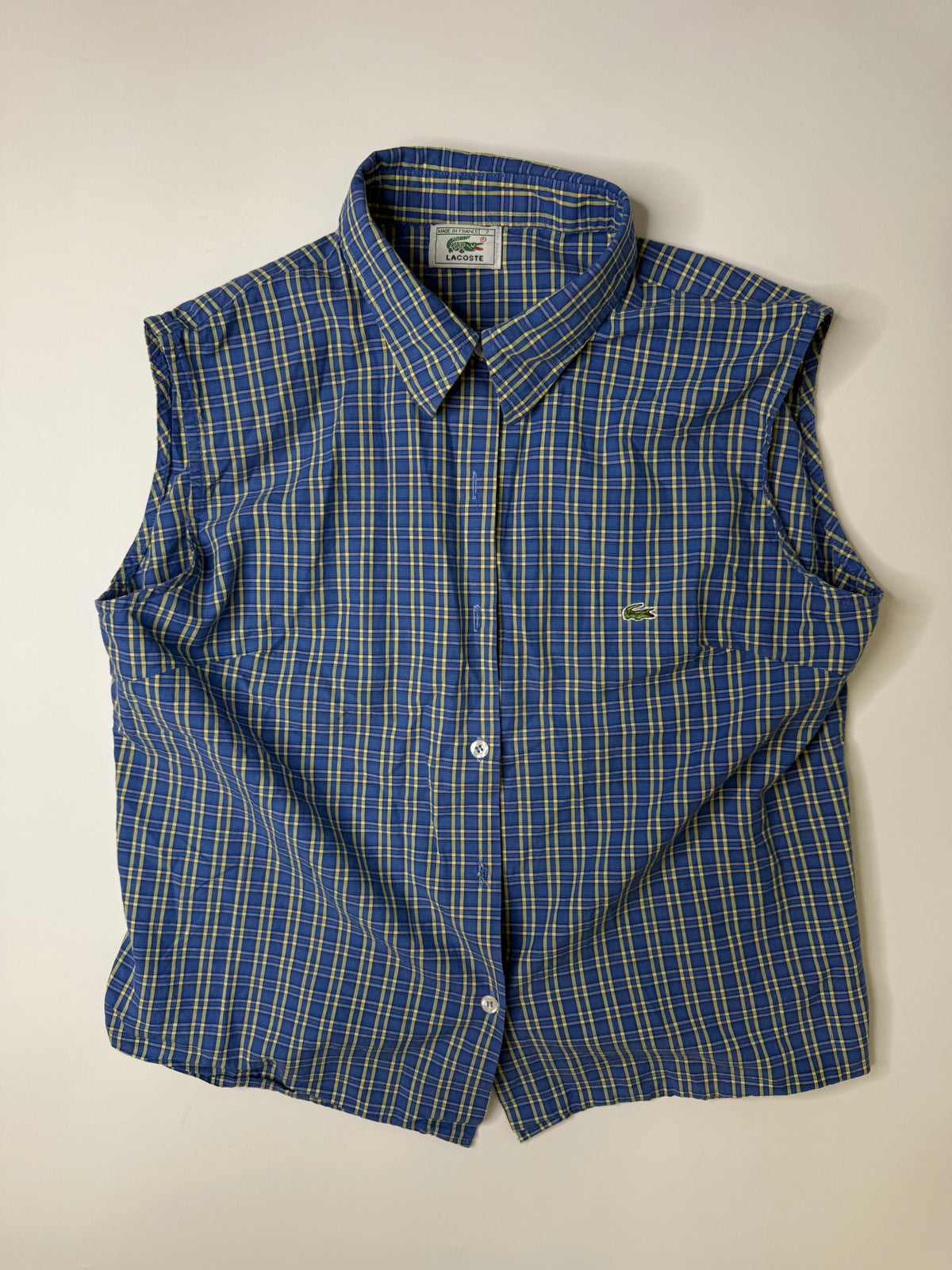 LACOSTE PLAID BUTTON-DOWN SHIRT BLUE (S/M)