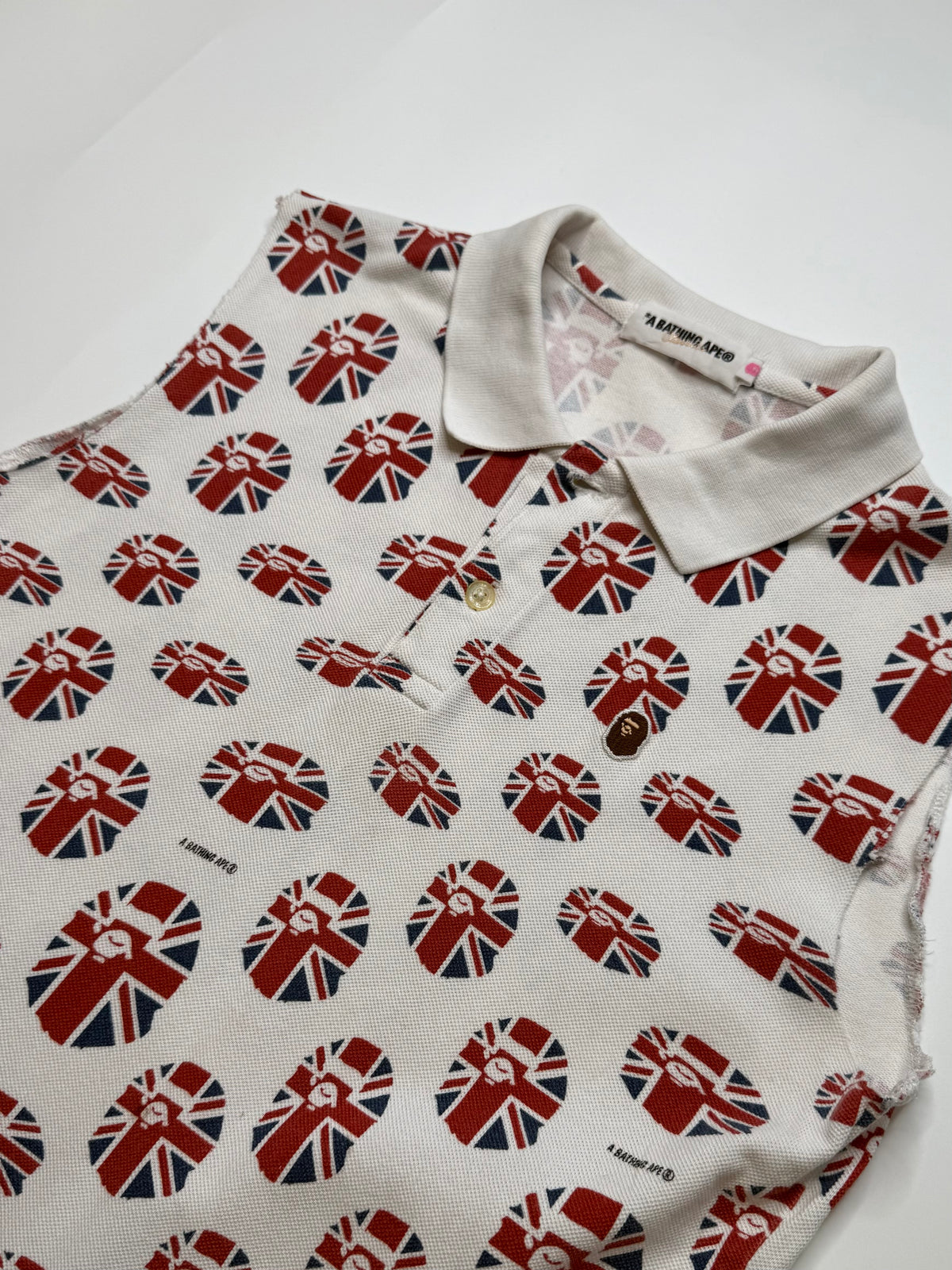 BAPE UNION JACK SLEEVELESS POLO – CREAM (S)