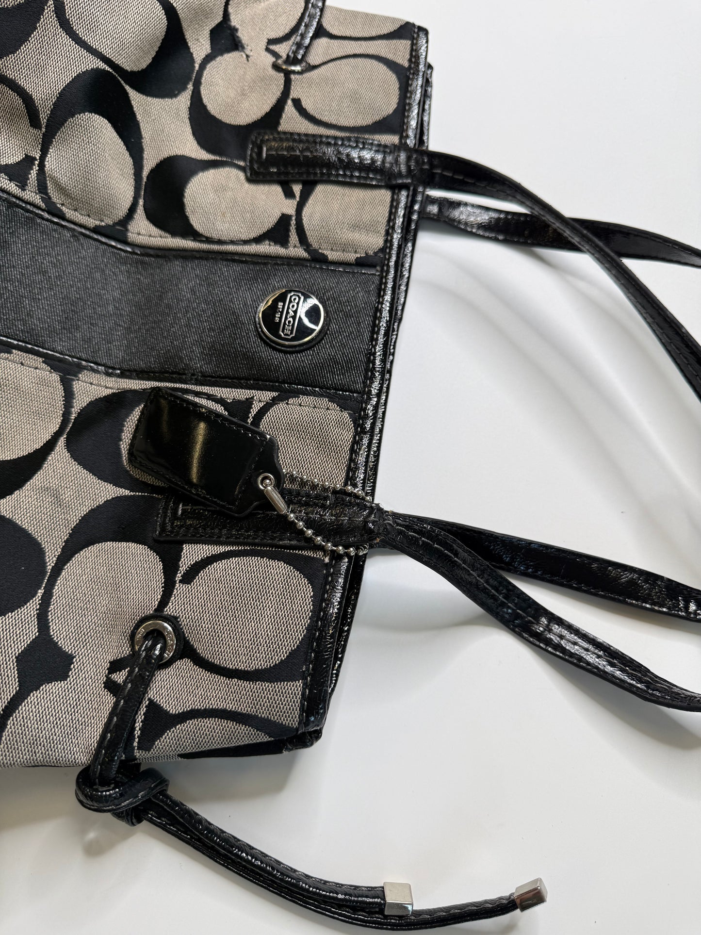 COACH VINTAGE SIGNATURE CANVAS TOTE BAG