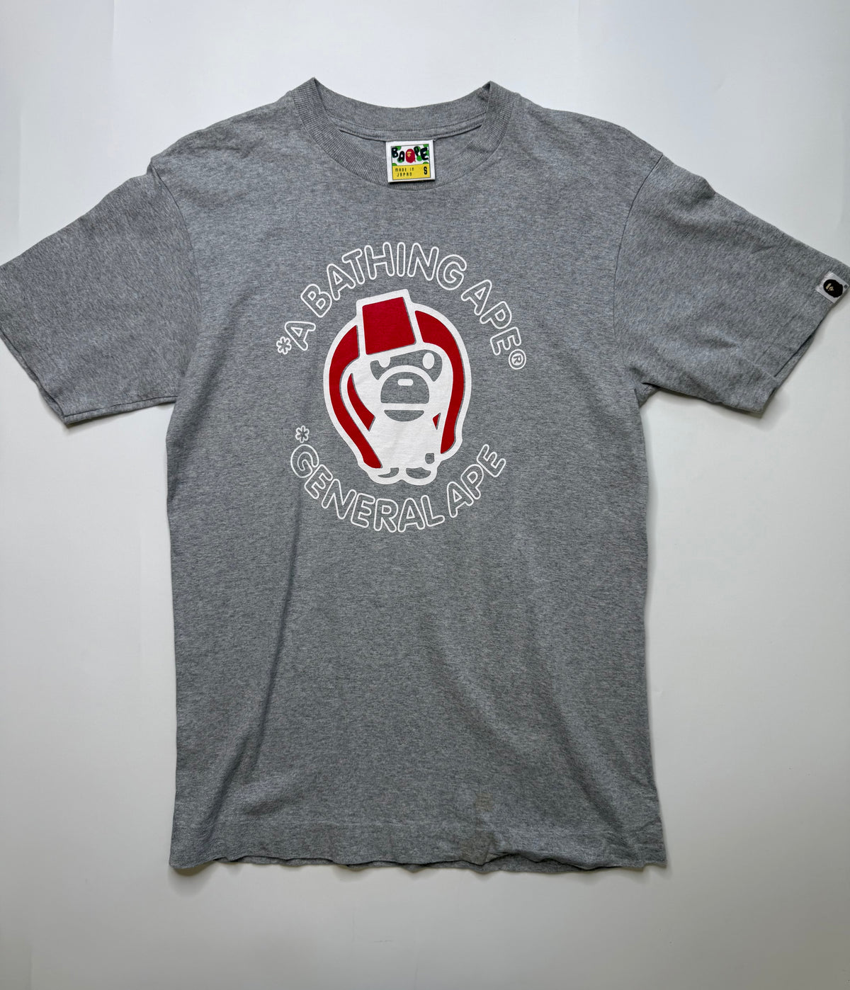 BAPE GENERAL APE CIRCLE LOGO TEE – GREY (S)