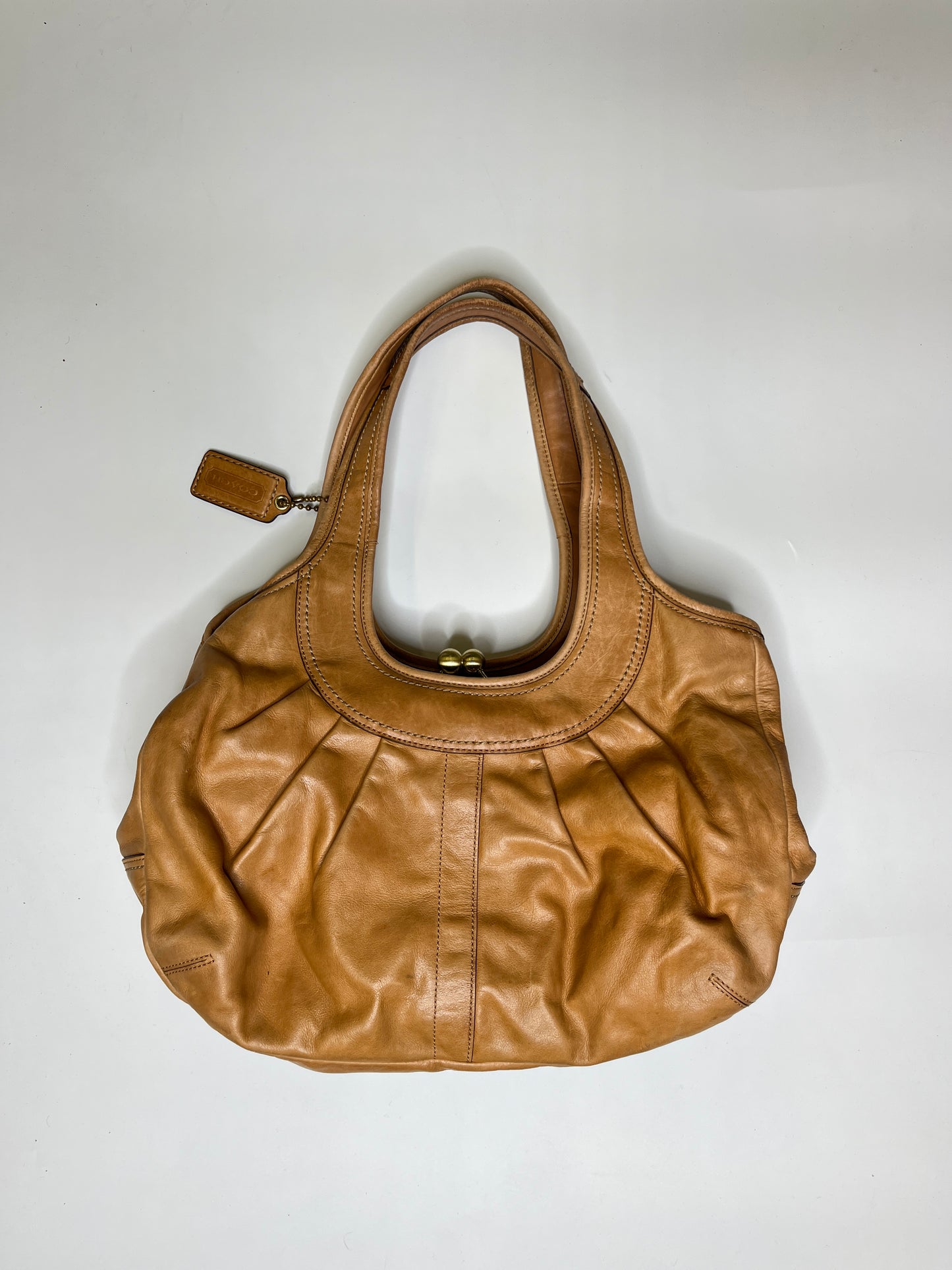 BROWN LEATHER COACH PURSE