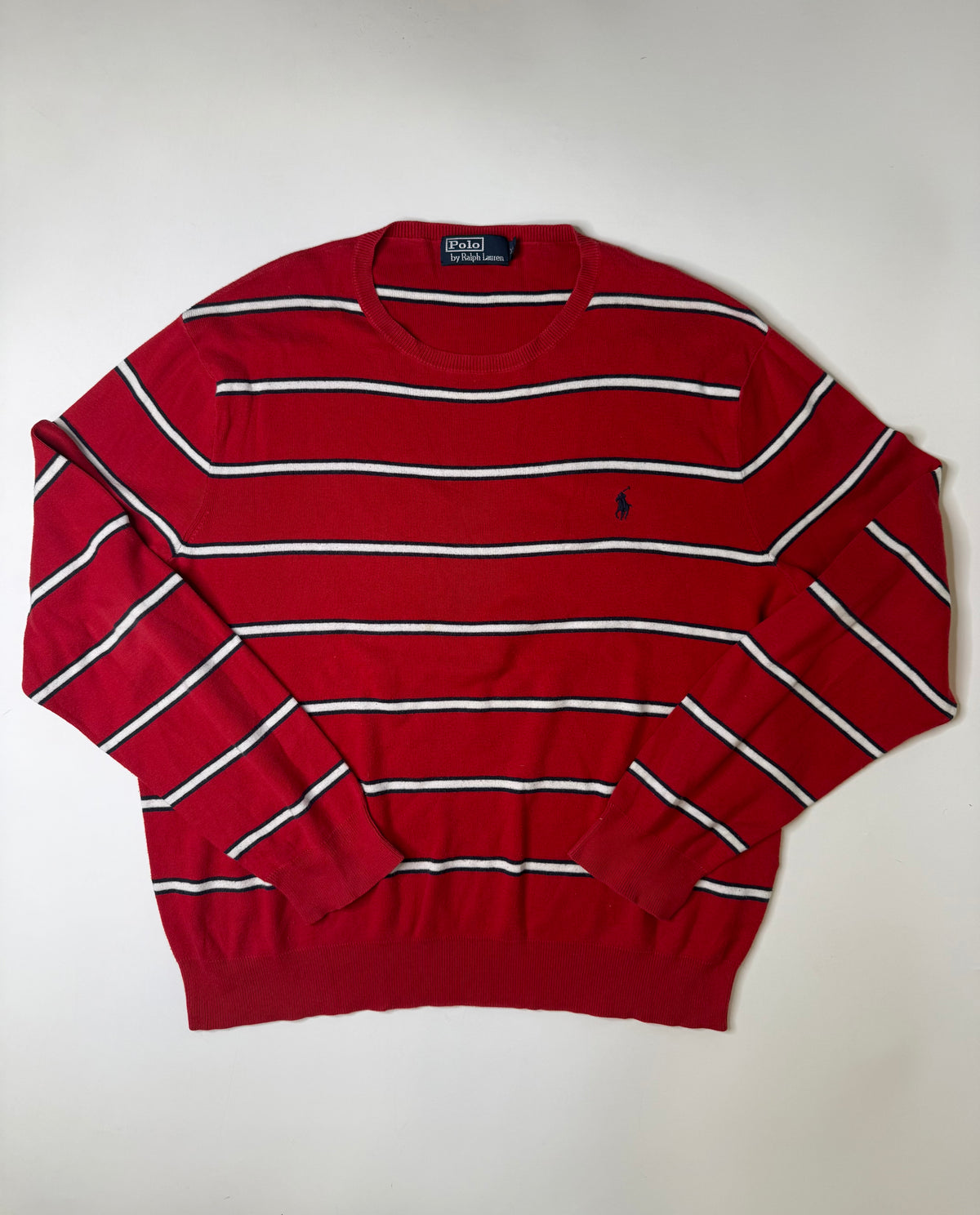 POLO RALPH LAUREN STRIPED CREWNECK SWEATER (XL)