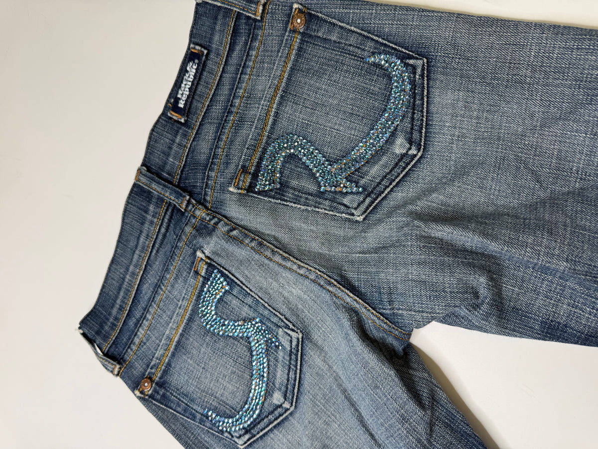 ROCK & REPUBLIC RHINESTONE JEANS – MEDIUM WASH (23, ~xs)