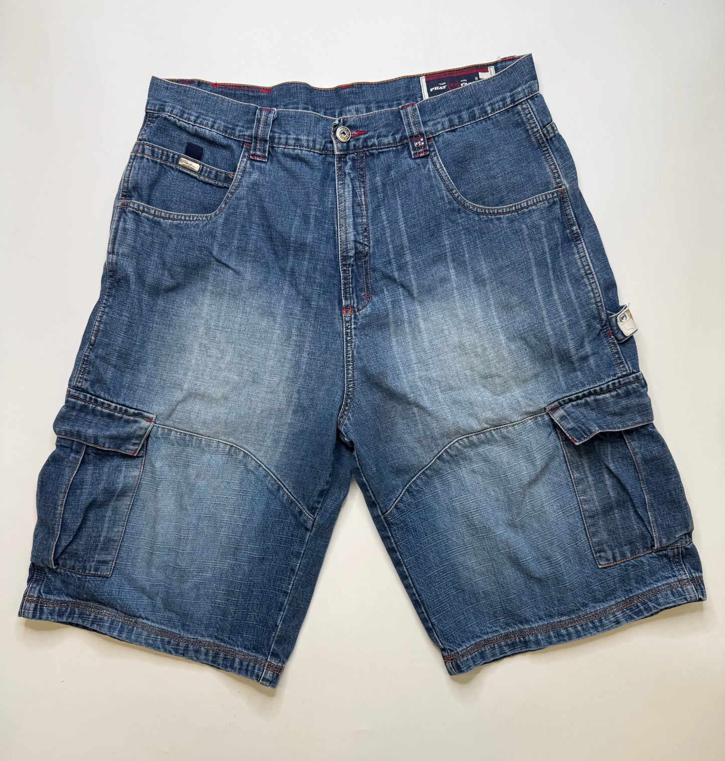 PHAT FARM CARGO DENIM SHORTS – BLUE WASH (34)