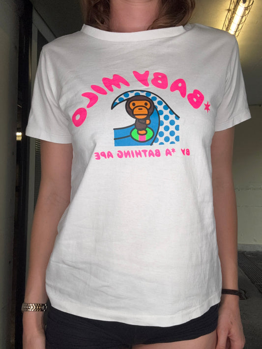 BAPE BABY MILO SURF TEE – WHITE (S)