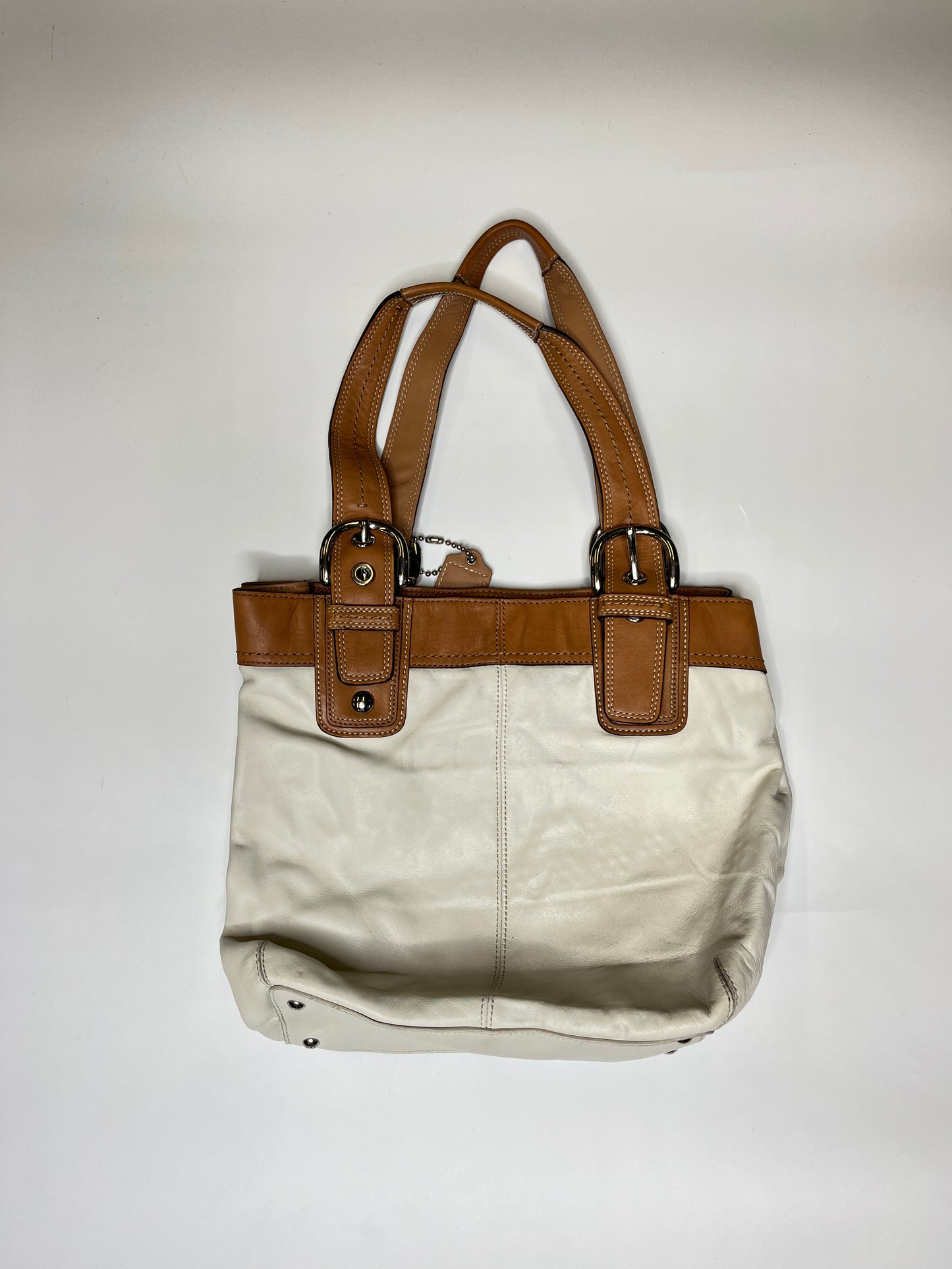 GENUINE LEATHER WHITE COACH PURSE