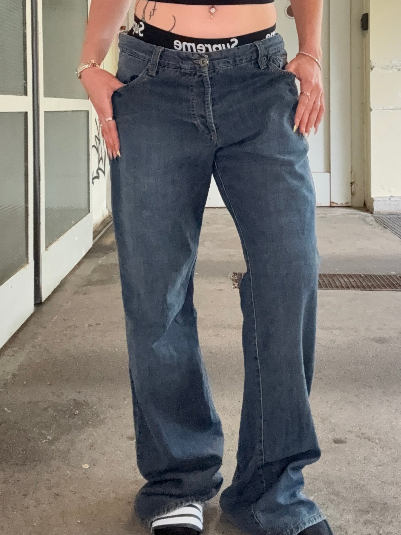 RARE LINEAR BACK STITCH VINTAGE DOLCE GABBANA JEANS (L/XL)