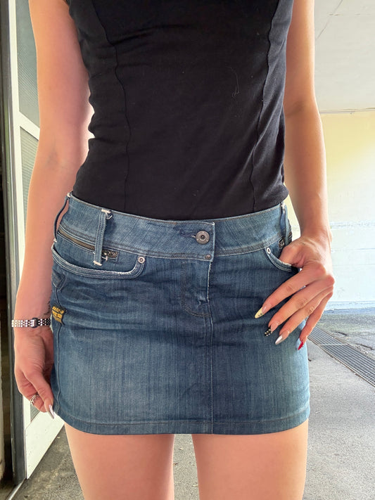 G STAR BLUE DENIM SKIRT (30, ~M)