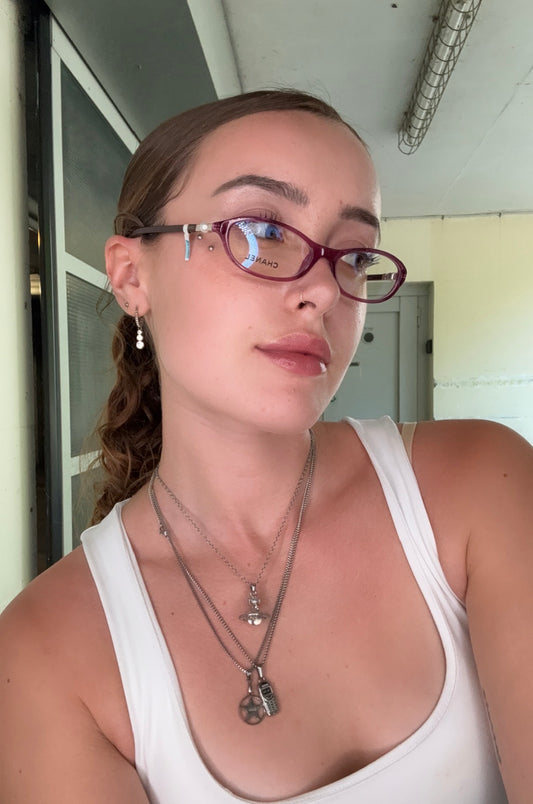 CHANEL VINTAGE PURPLE PEARL OPTICAL FRAMES