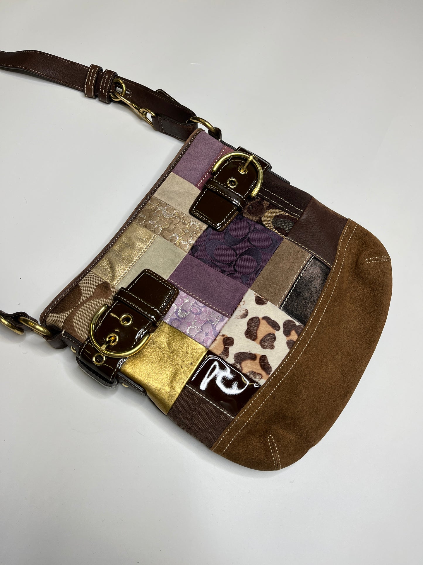 COACH GENUINE LEATHER PATCHWORK SHOULDER & SLING BAG