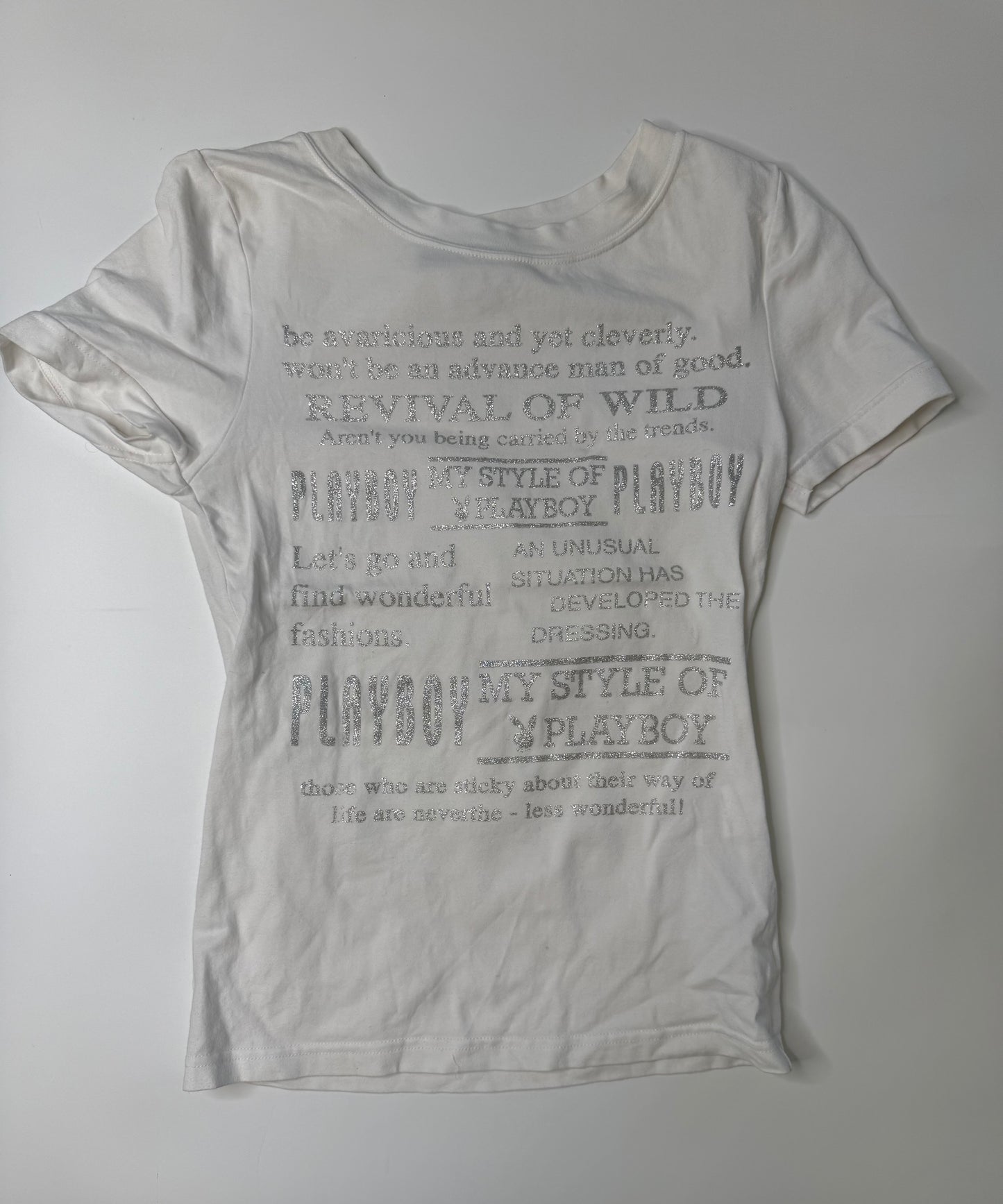 PLAYBOY VINTAGE GLITTER LOGO T-SHIRT